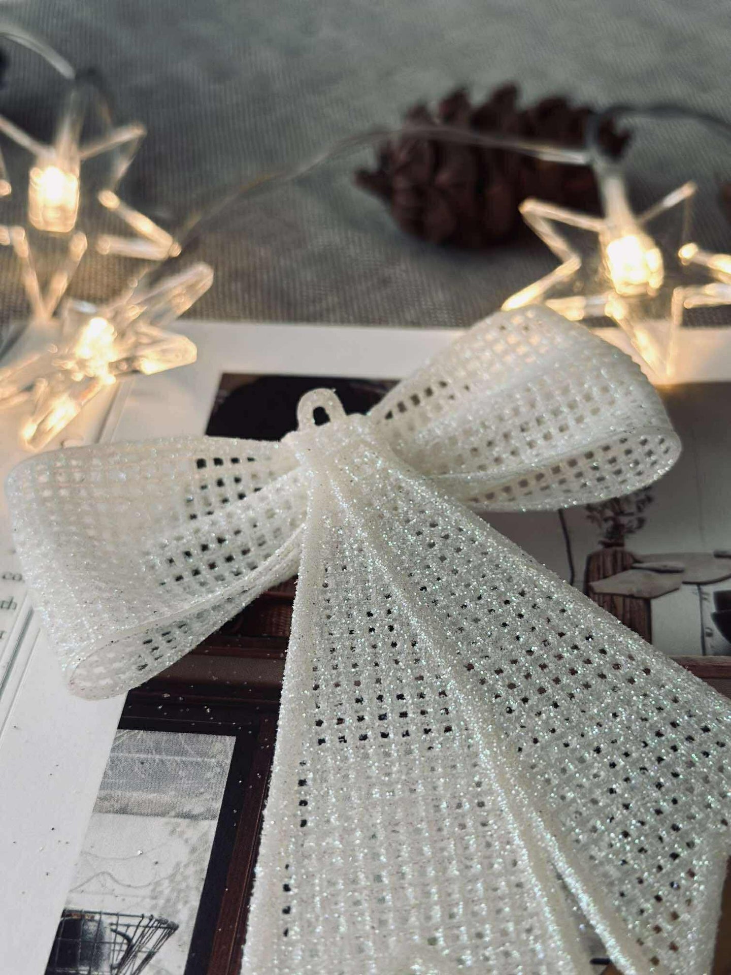 Schleife Glitter - White