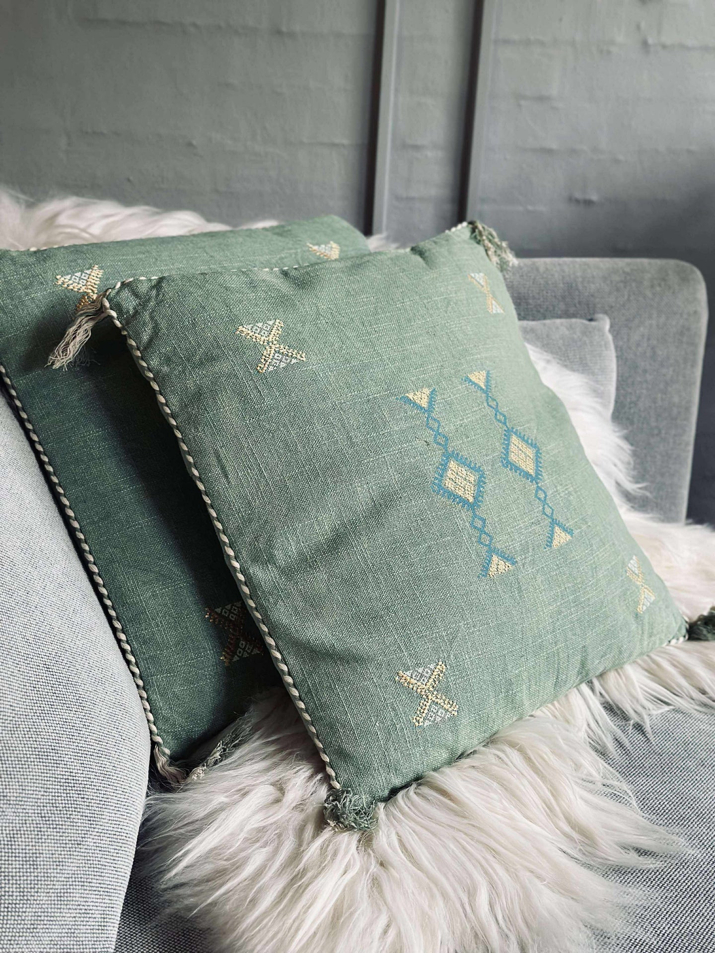 Kissen mit Füllung - Green boheme 2 Stk.