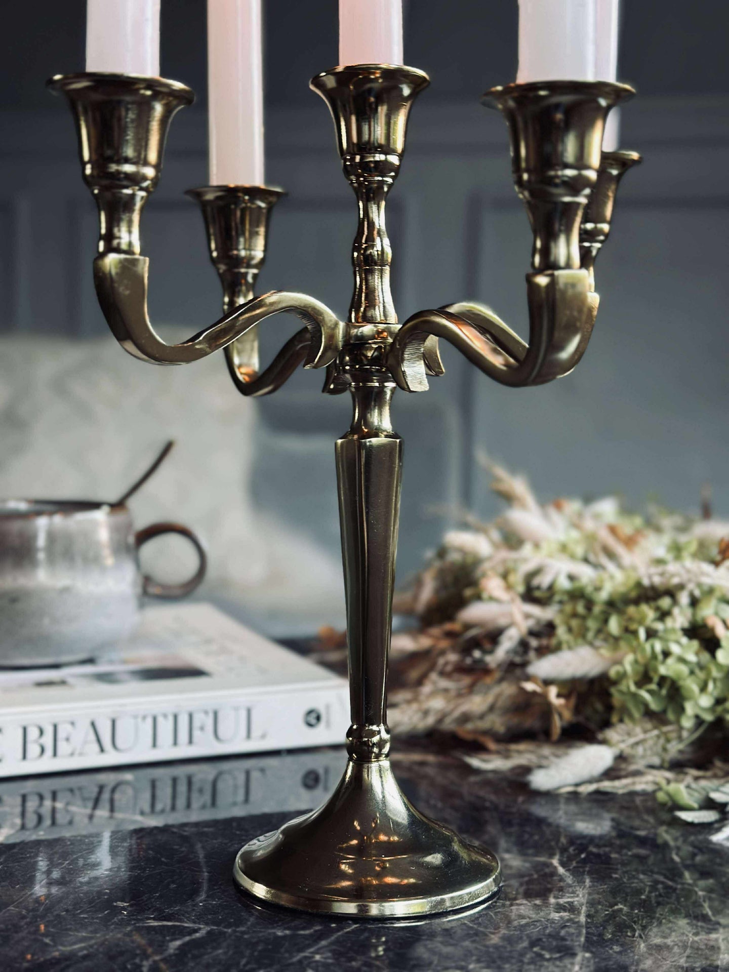 Kerzenständer Alu Gold - 5-armig