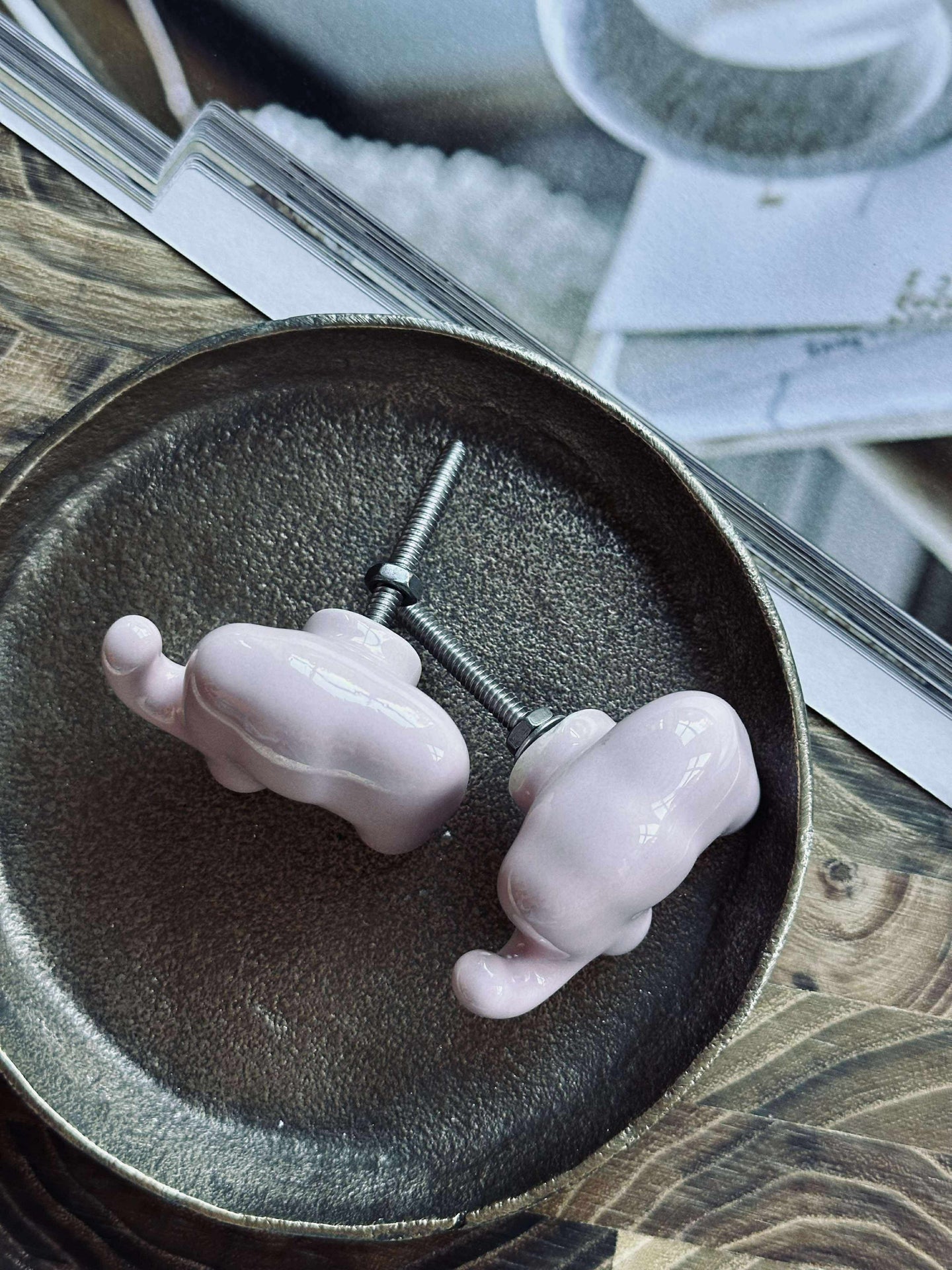 Griff Elefant rosa - 2 Stk.