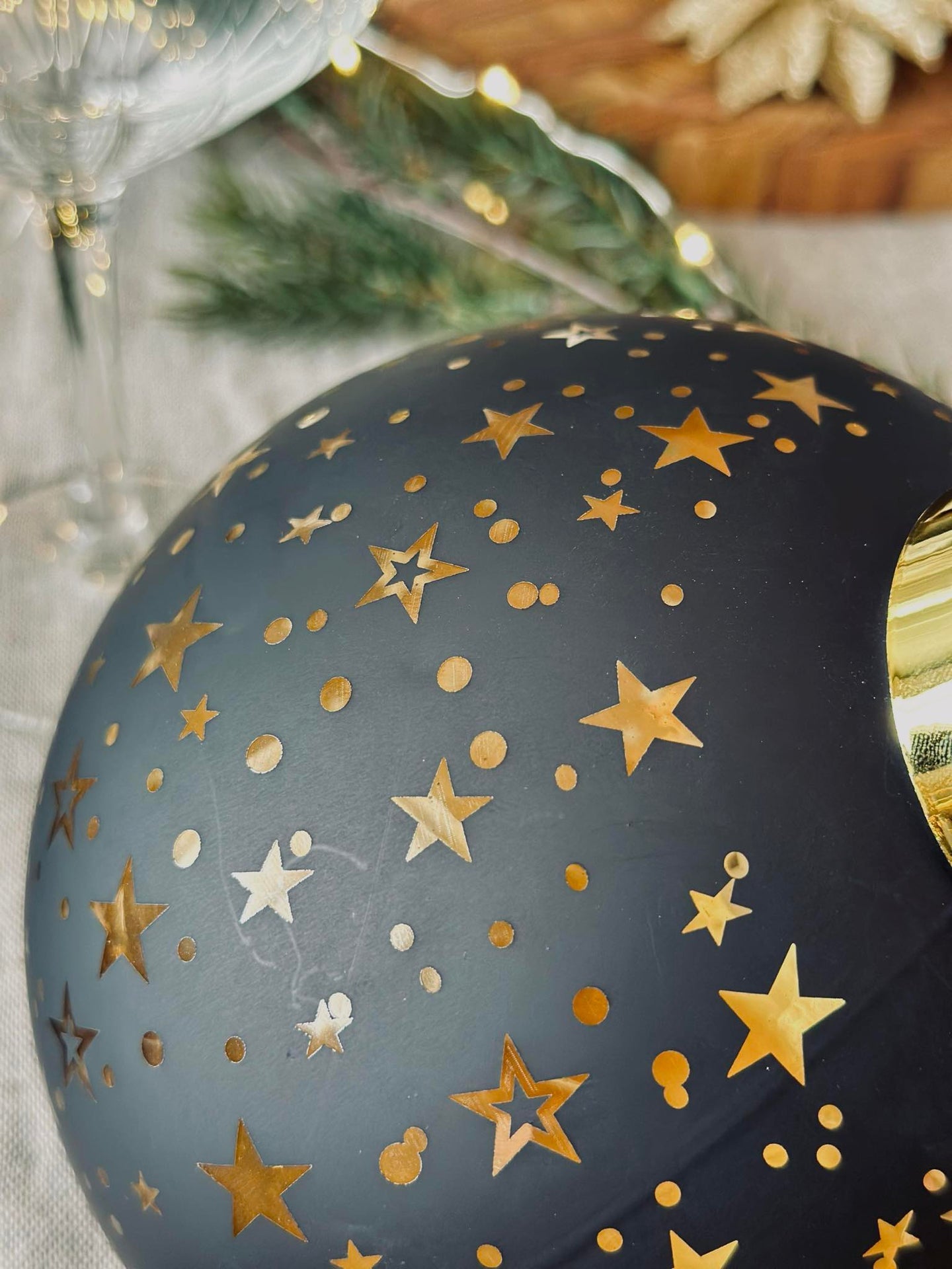 Weihnachtskugel mit LED-Licht - Black
