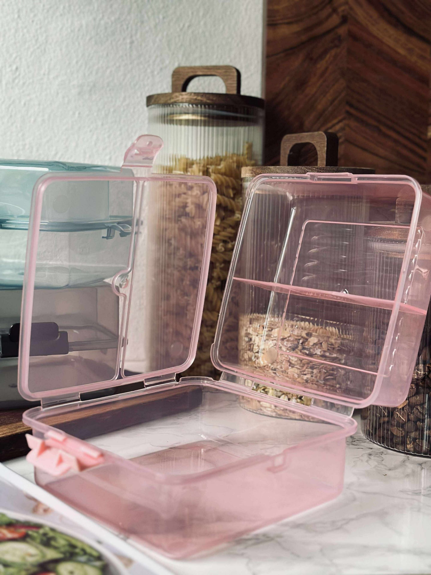 Brotdose mit Unterteilungen - Rosa