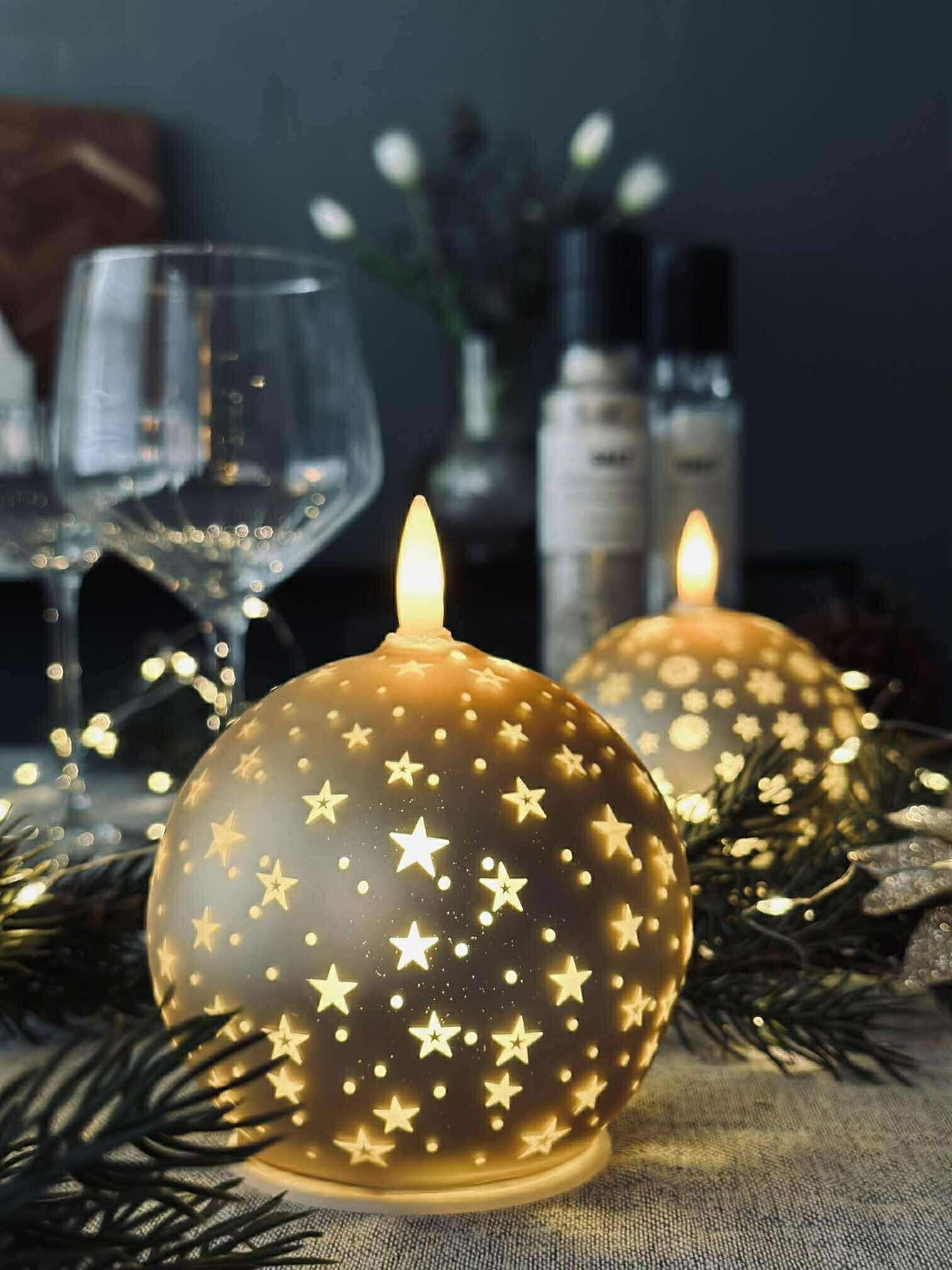 Weihnachtslicht Gold XMAS 10 cm.