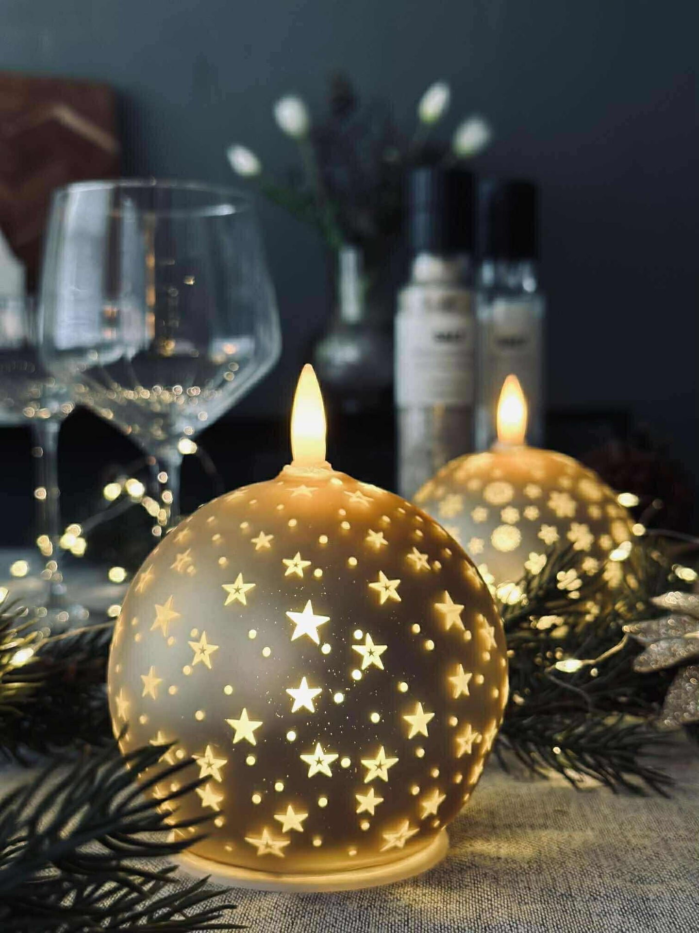 Weihnachtslicht Gold XMAS 10 cm.