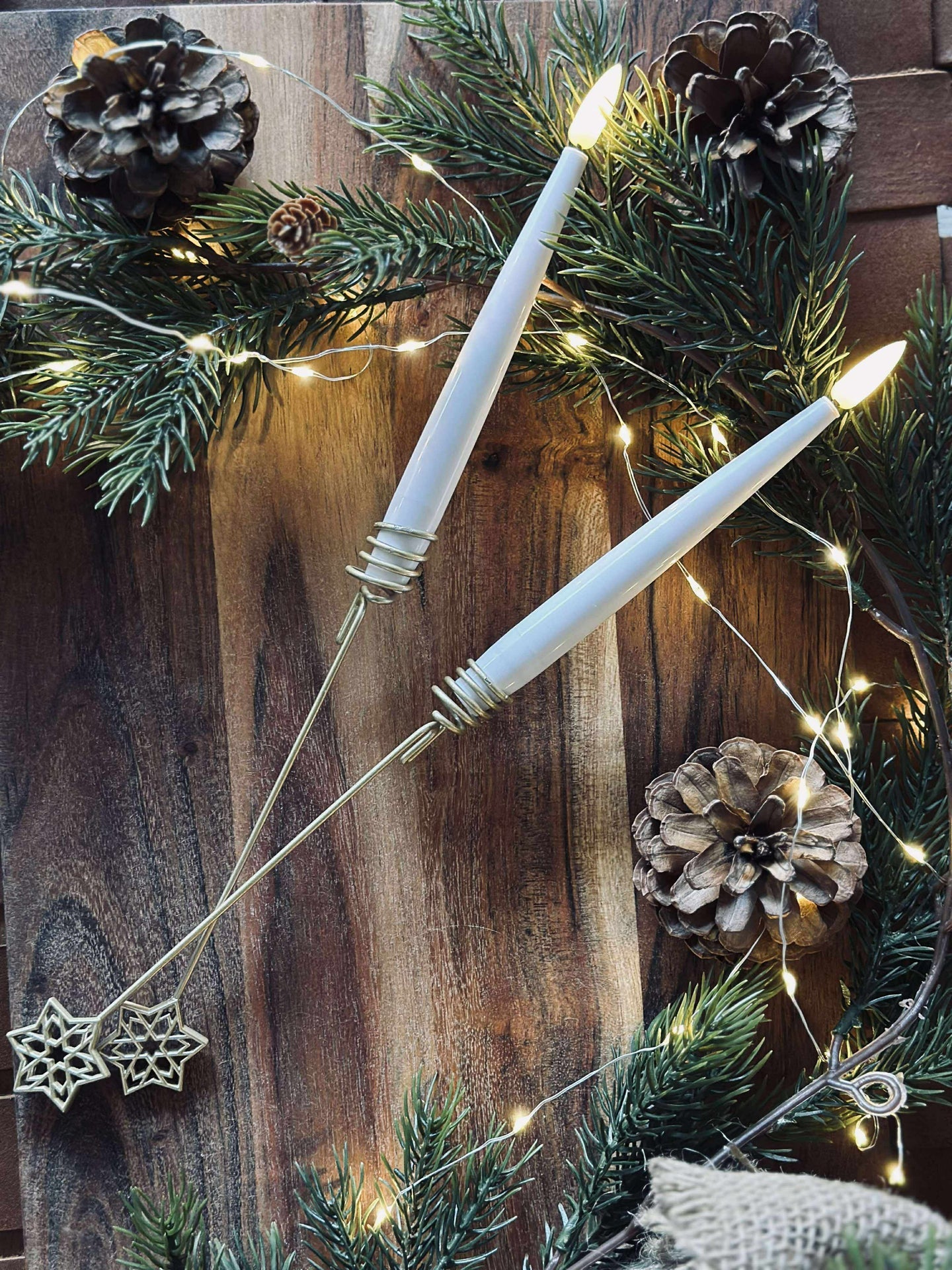 Kerzenhalter für Weihnachtsbaum STAR - 6 Stk.