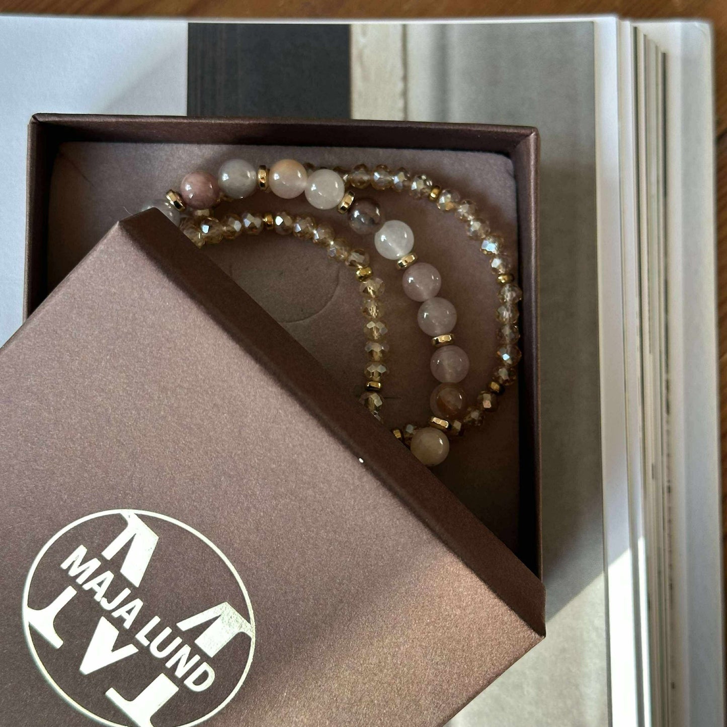 Armbänder Luna Blush Mix / Natur – Set mit 3 Stk.