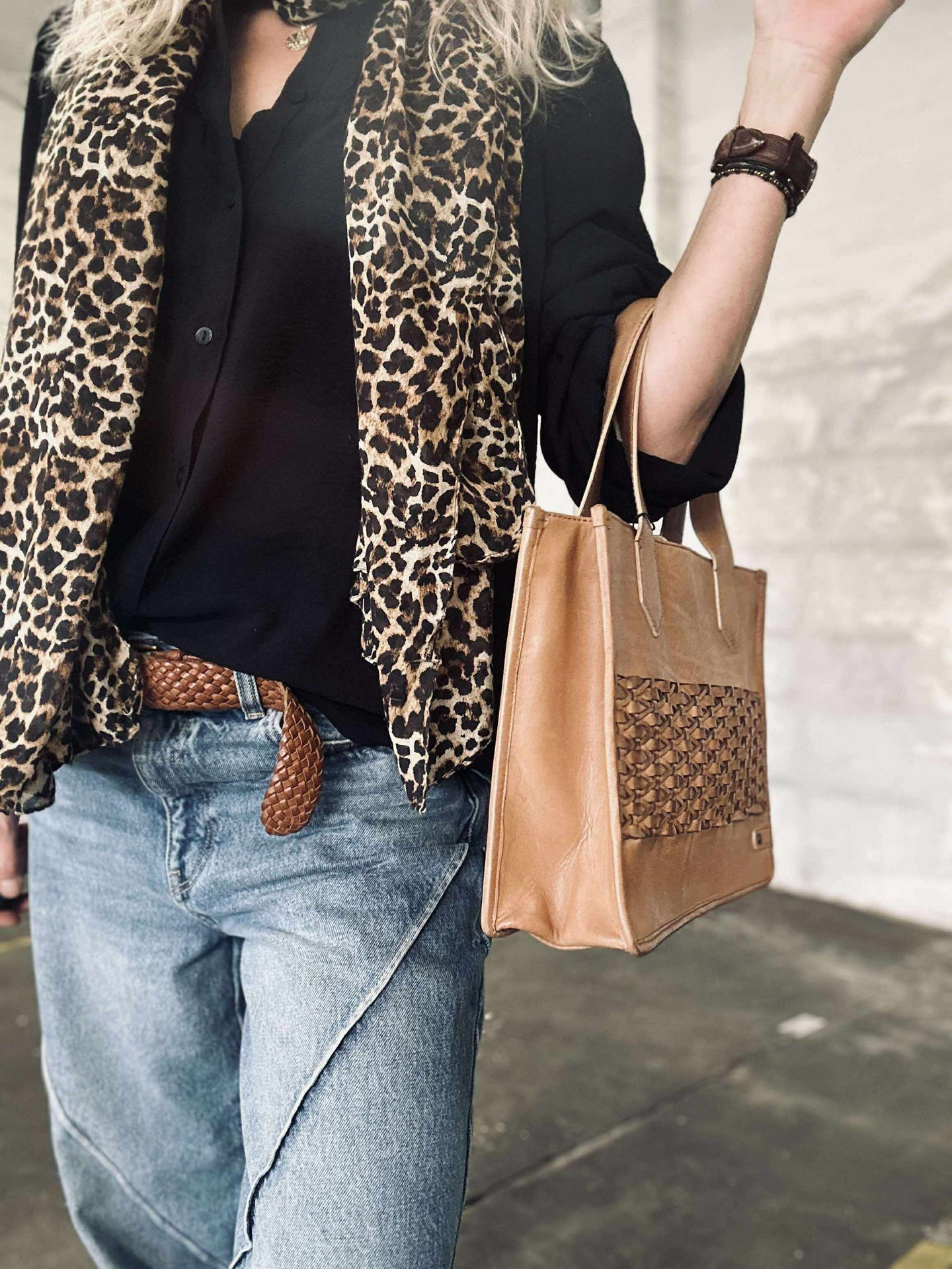 Elegante Handtasche - Camel