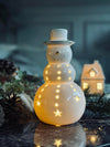 Schneemann mit LED-Licht - Porzellan