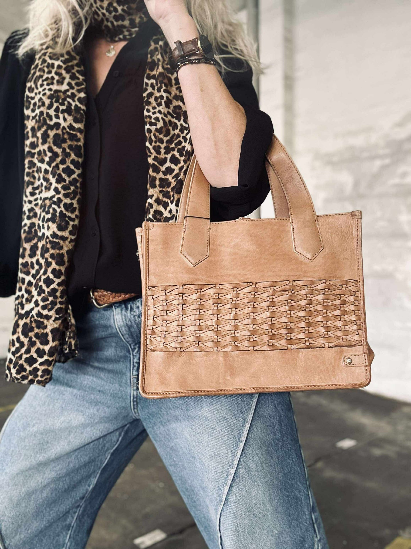 Elegante Handtasche - Camel
