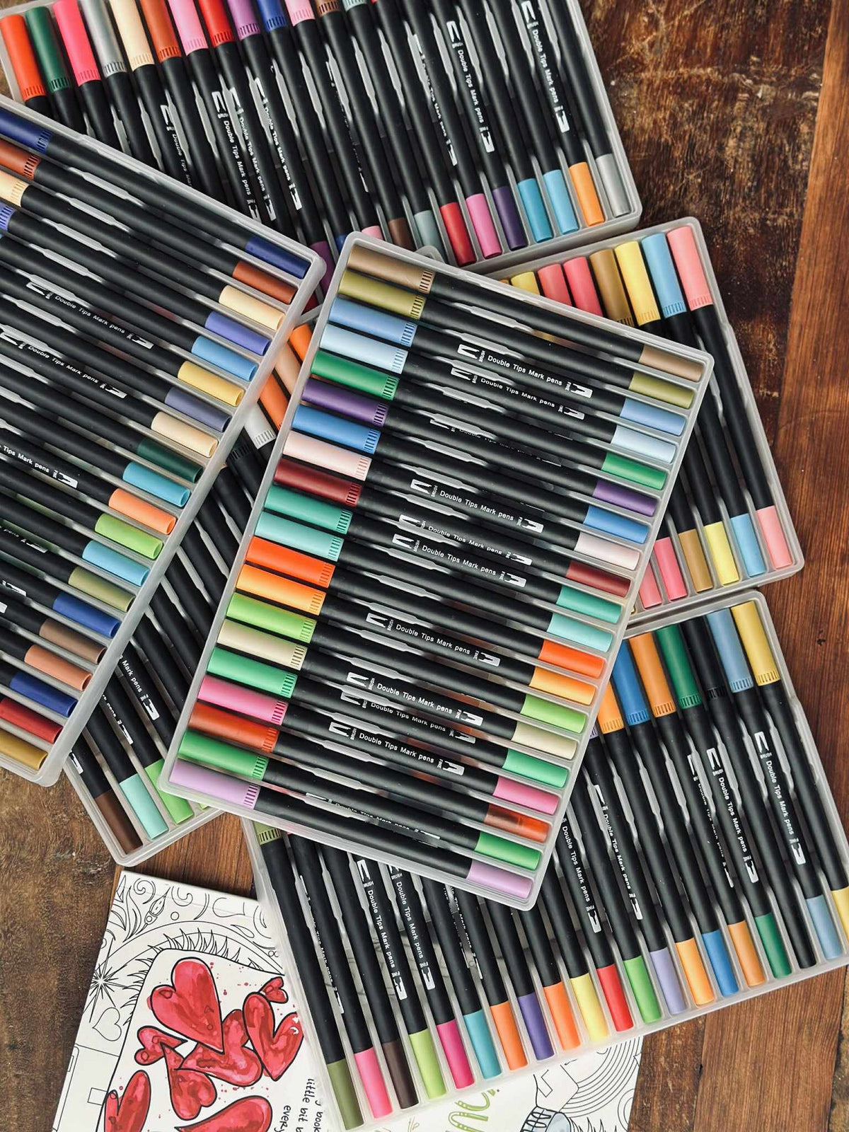 120 doppelseitige wasserbasierte Brushpens