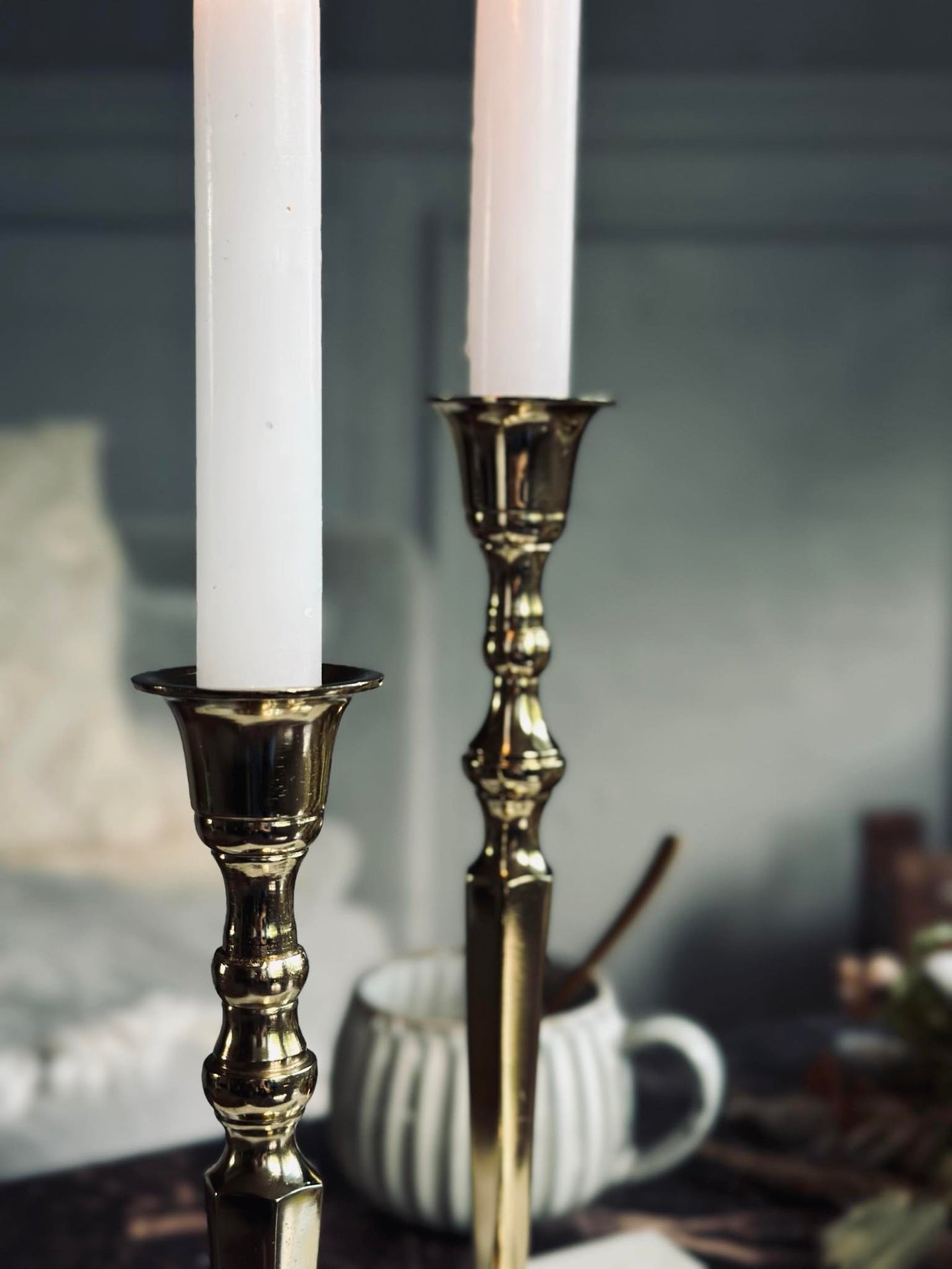 Kerzenhalter eckig Alu Gold