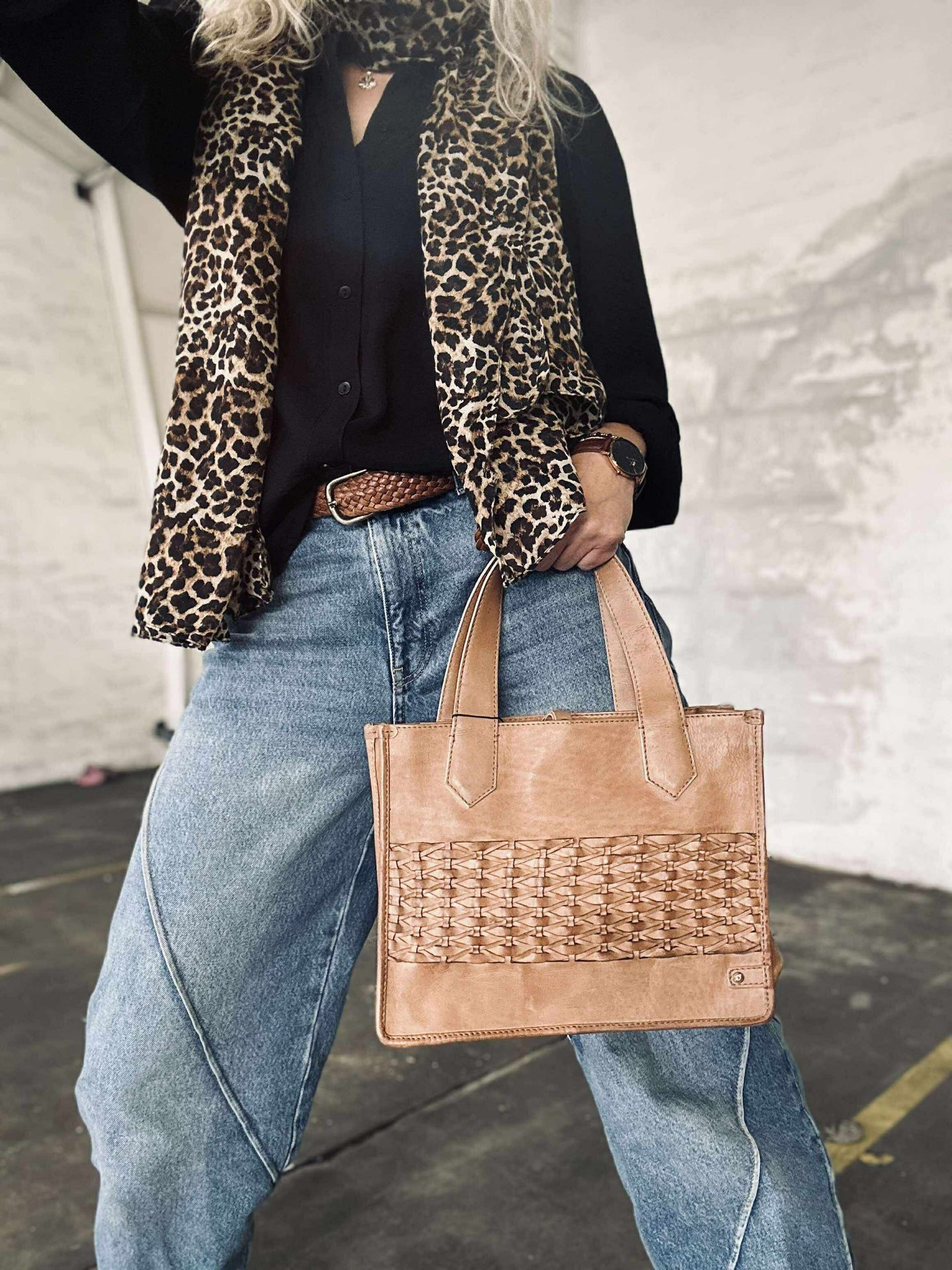 Elegante Handtasche - Camel