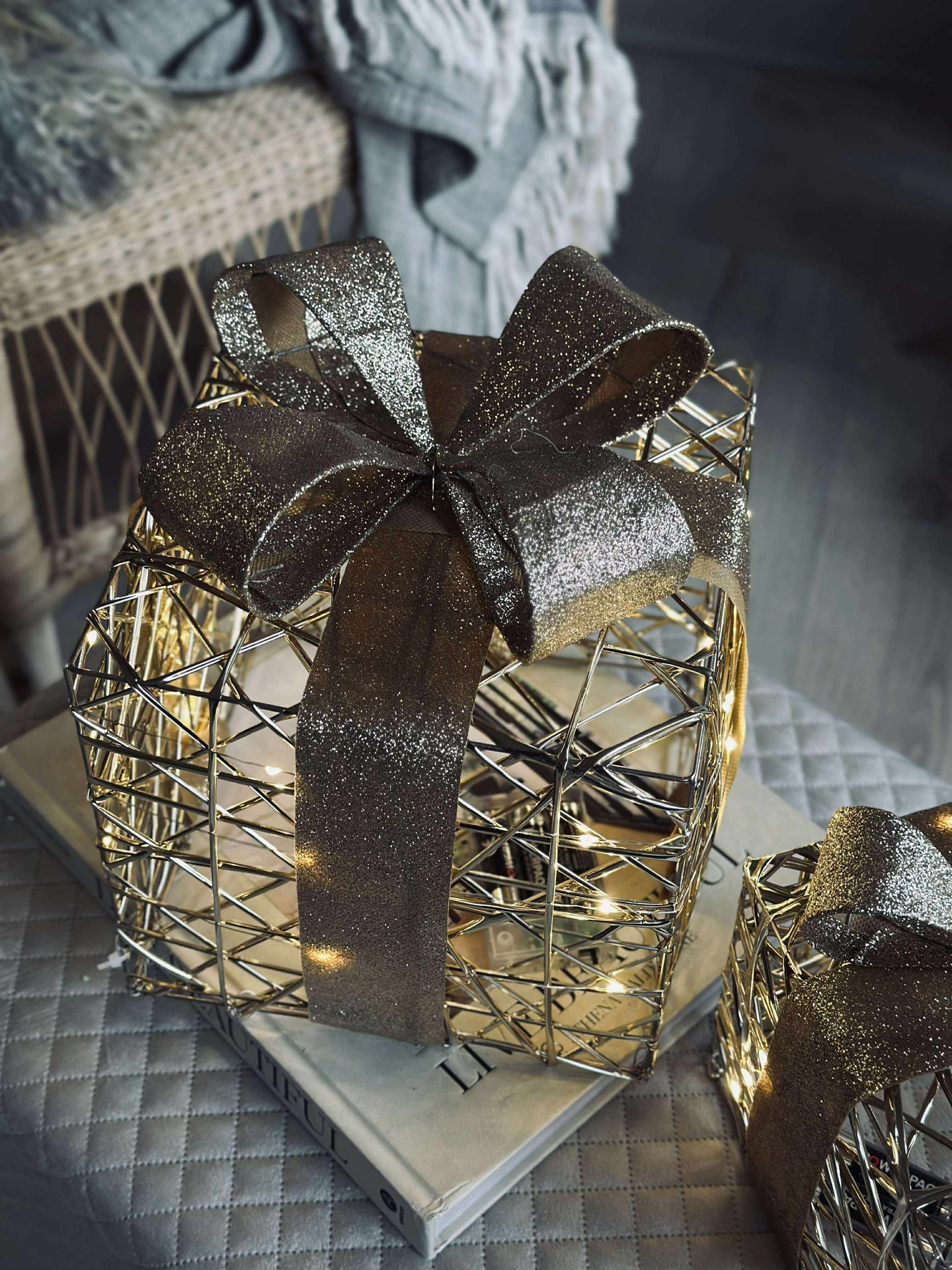 Weihnachtsgeschenke mit LED-Licht - 3 Stk.