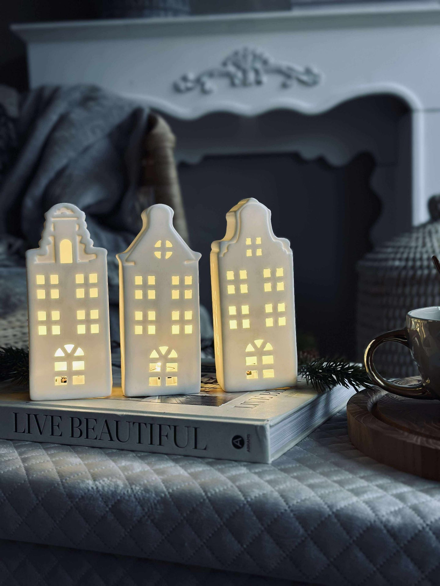 Lichthäuschen mit LED - WHITE MIX