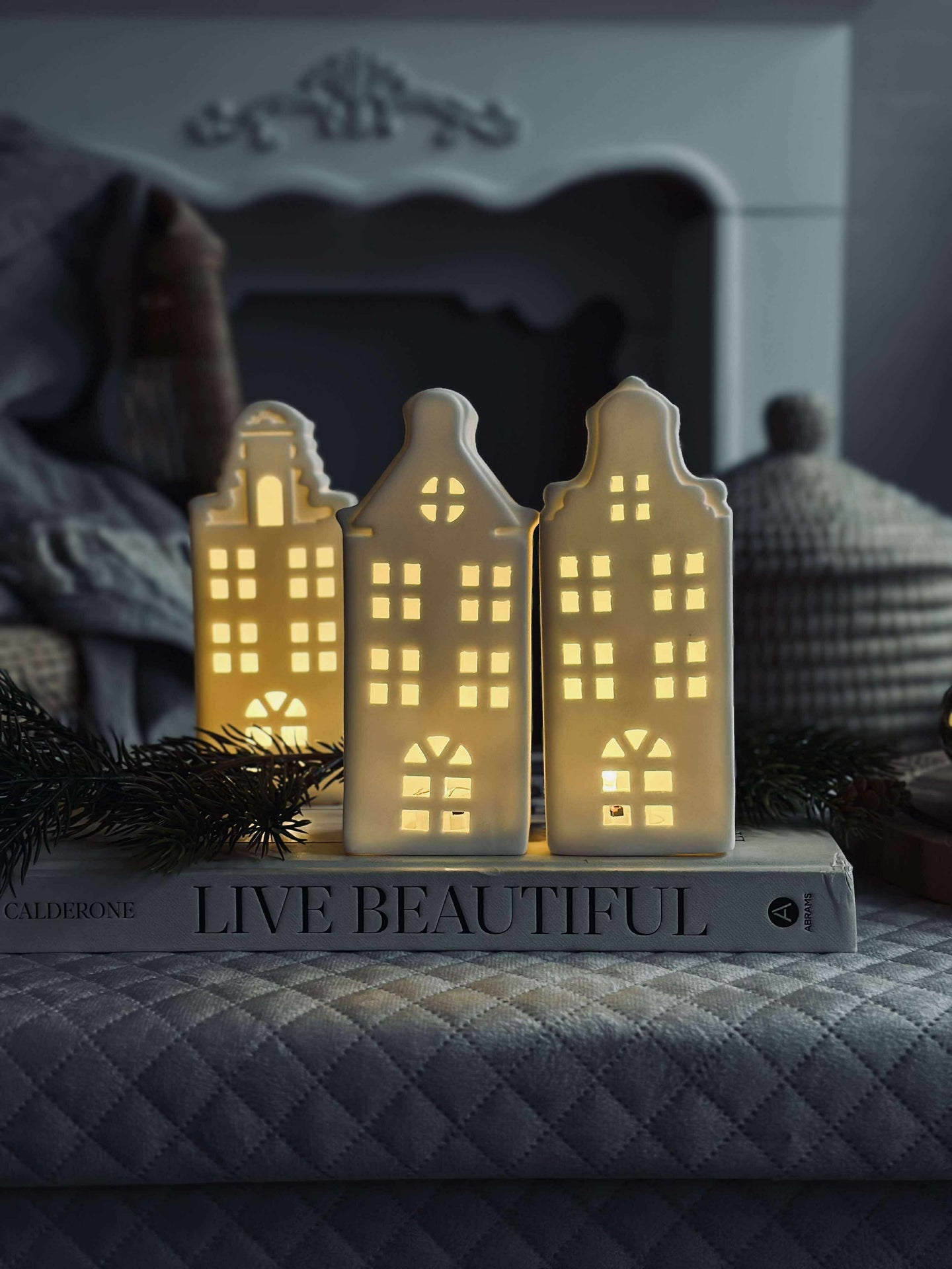 Lichthäuschen mit LED - WHITE MIX