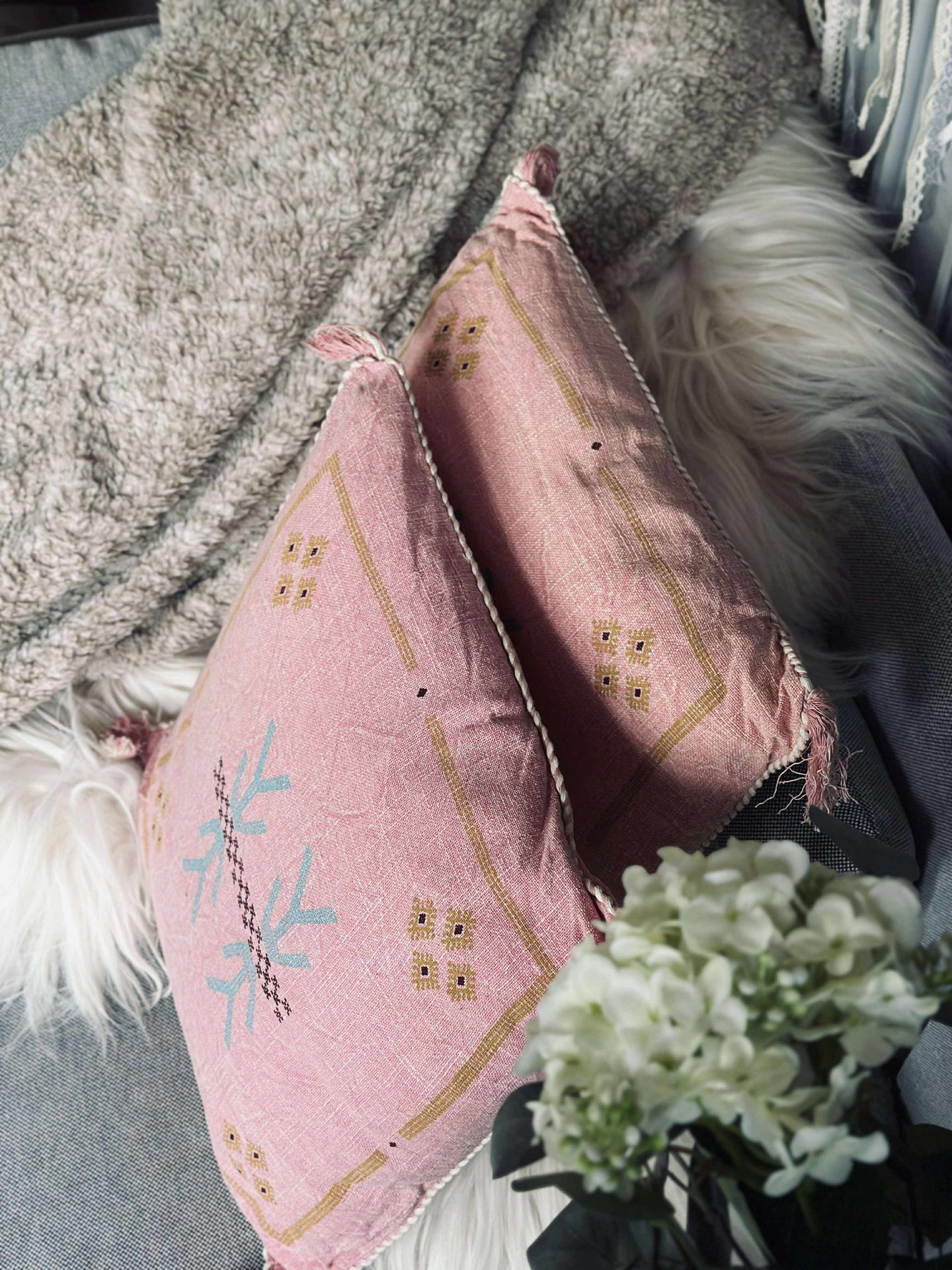 Kissen mit Füllung - Soft Pink Boheme - Set mit 2 Stück