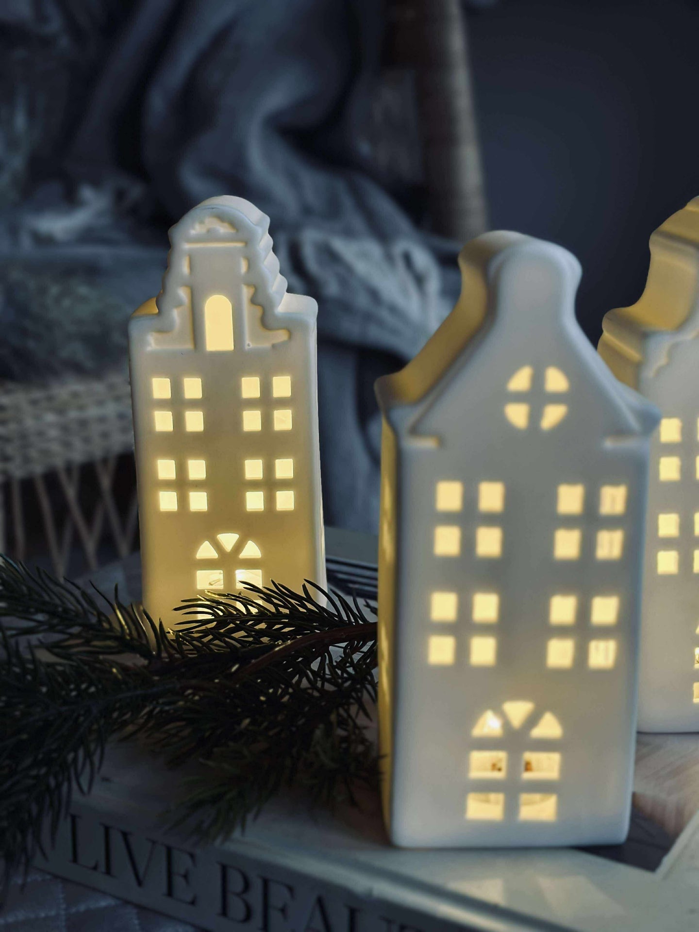Lichthäuschen mit LED - WHITE MIX