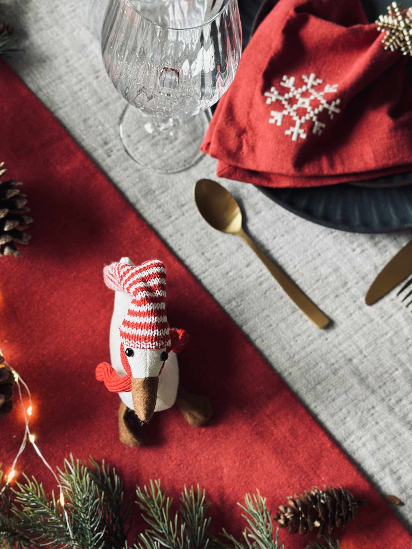 Weihnachtsente mit roter Mütze - Mini