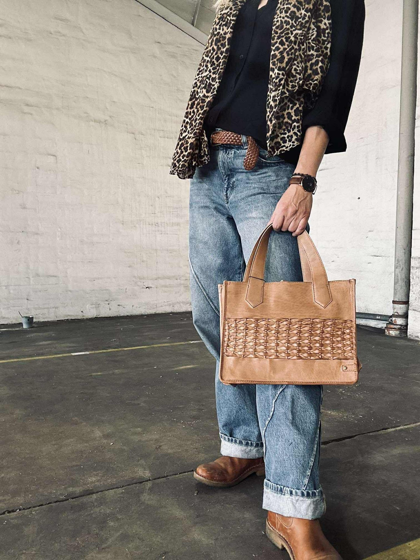 Elegante Handtasche - Camel