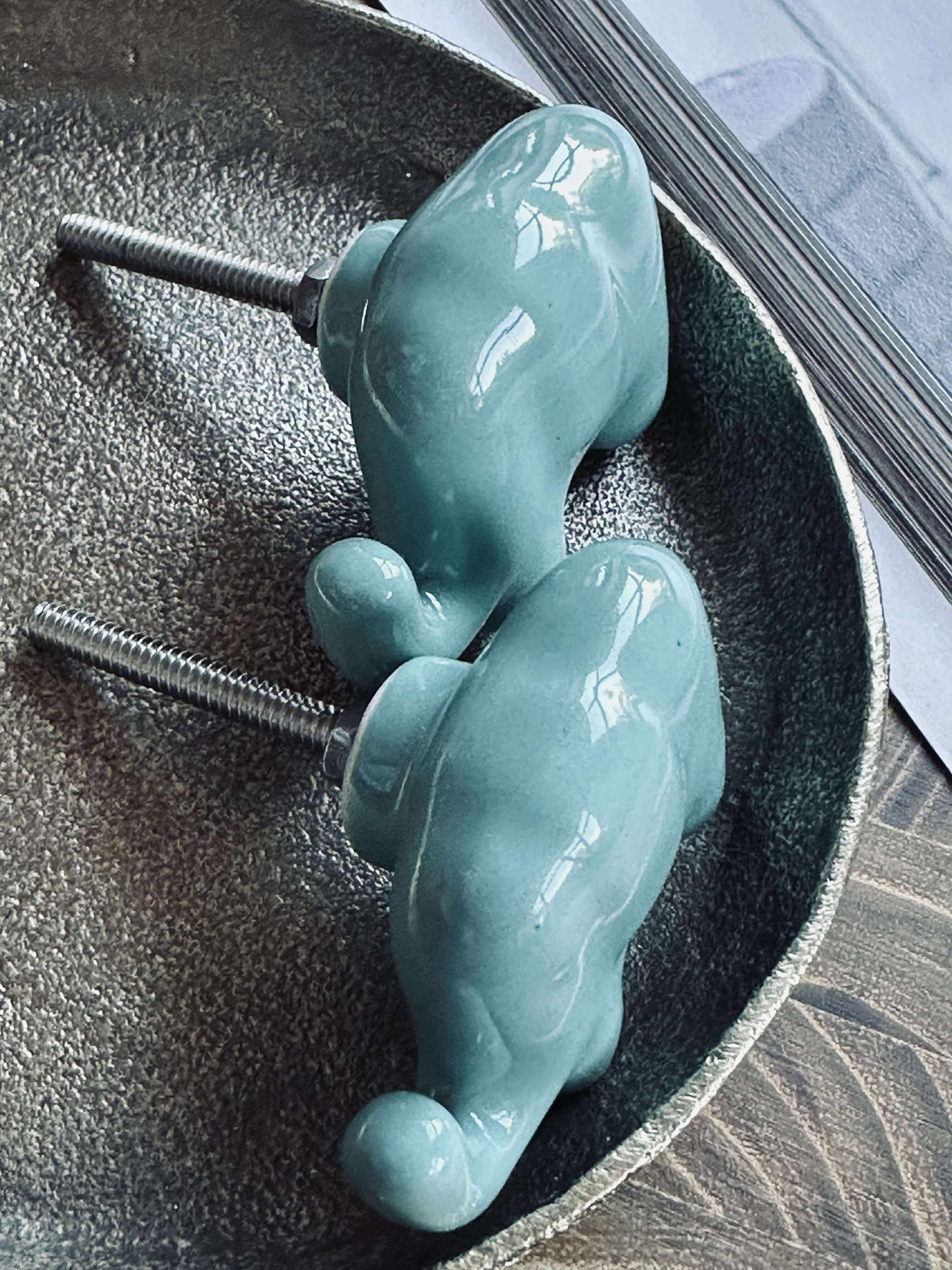 Griff Elefant blau - 2 Stück