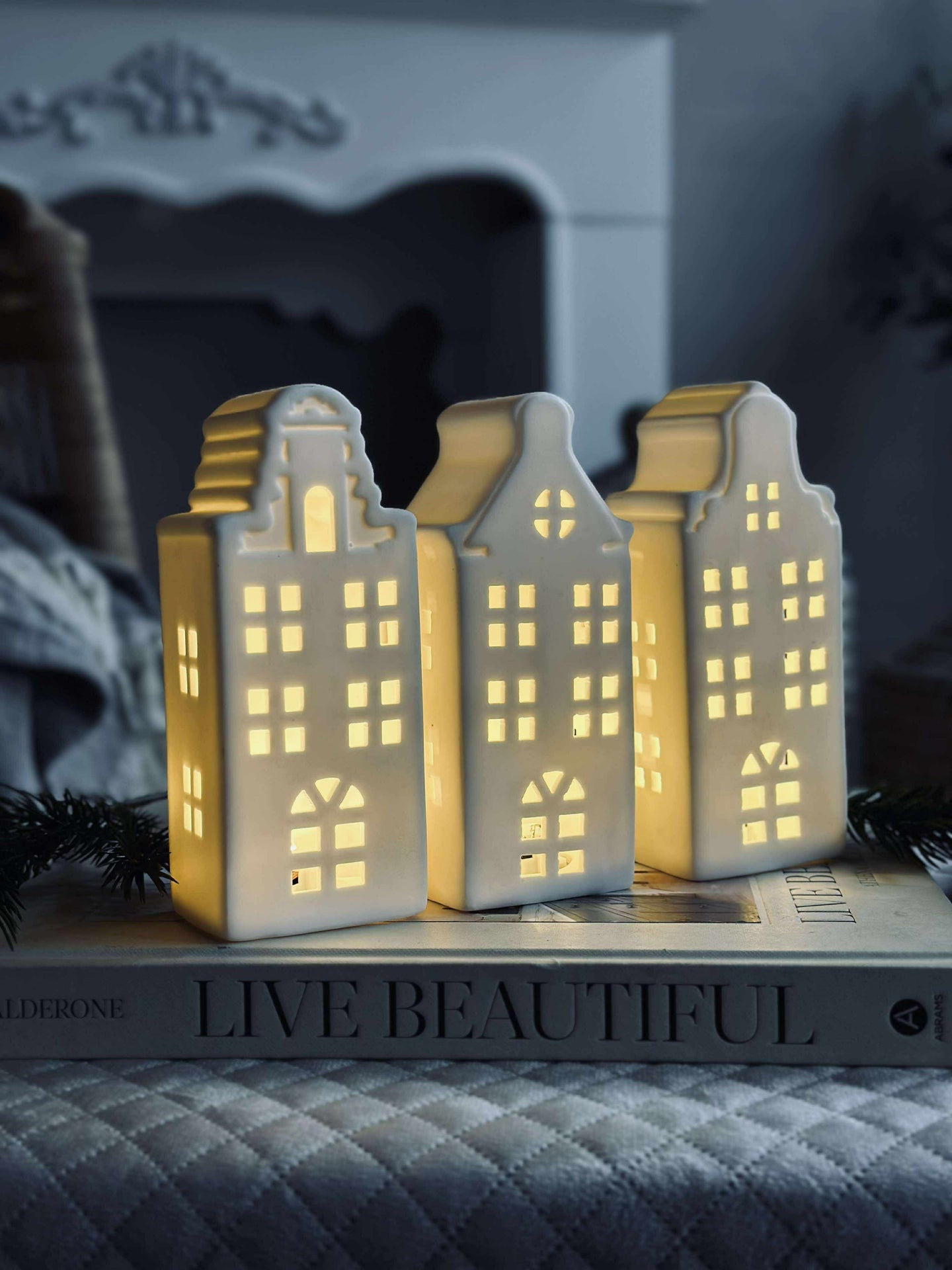 Lichthäuschen mit LED - WHITE MIX