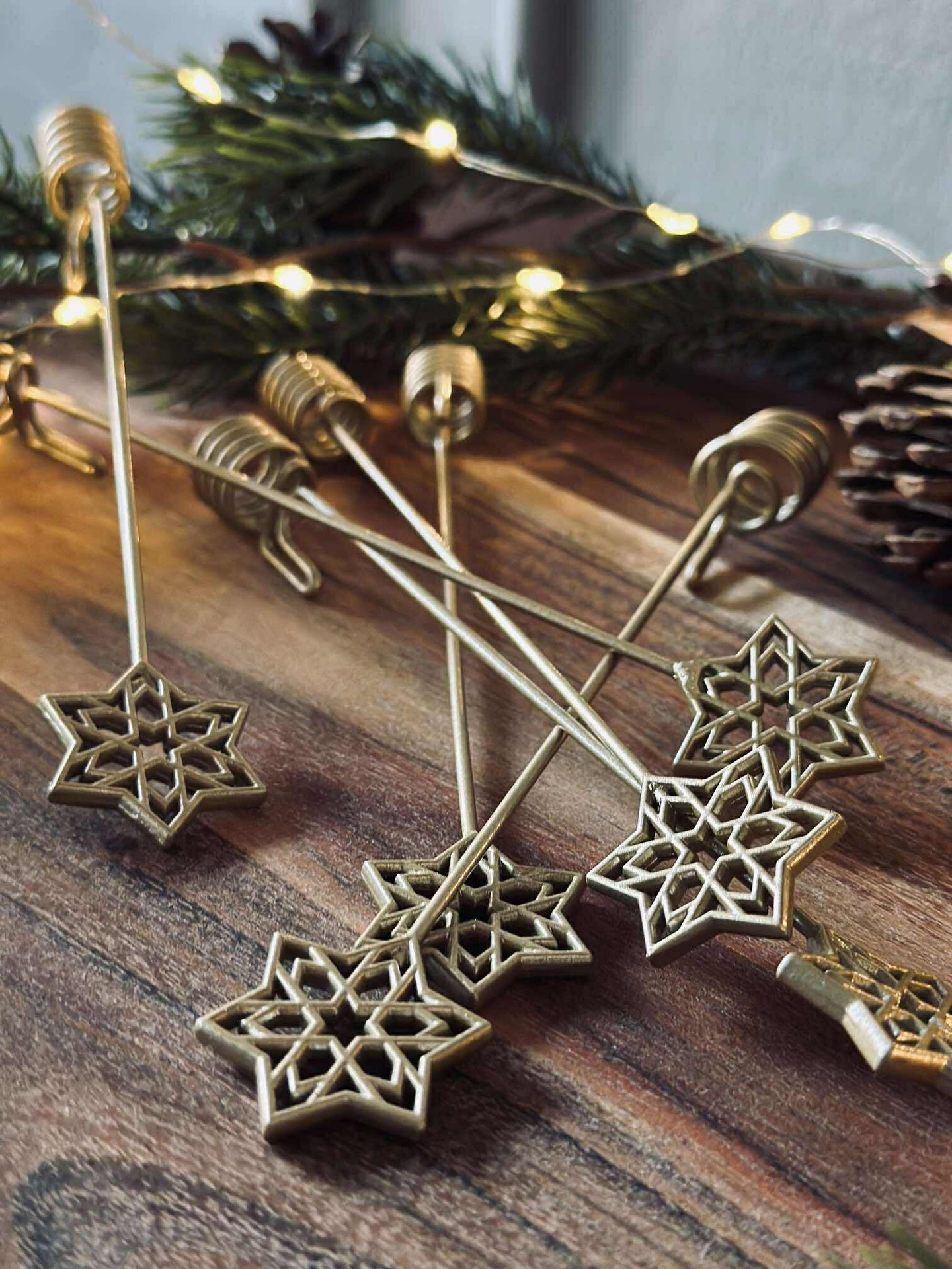 Kerzenhalter für Weihnachtsbaum STAR - 6 Stk.