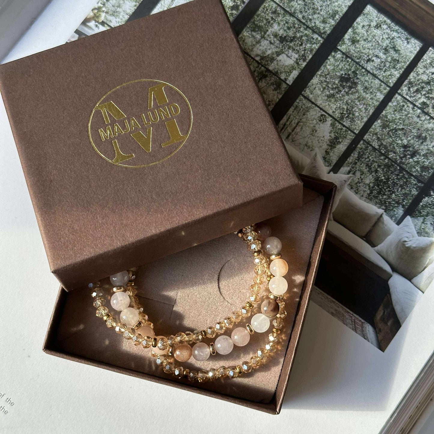 Armbänder Luna Blush Mix / Natur – Set mit 3 Stk.