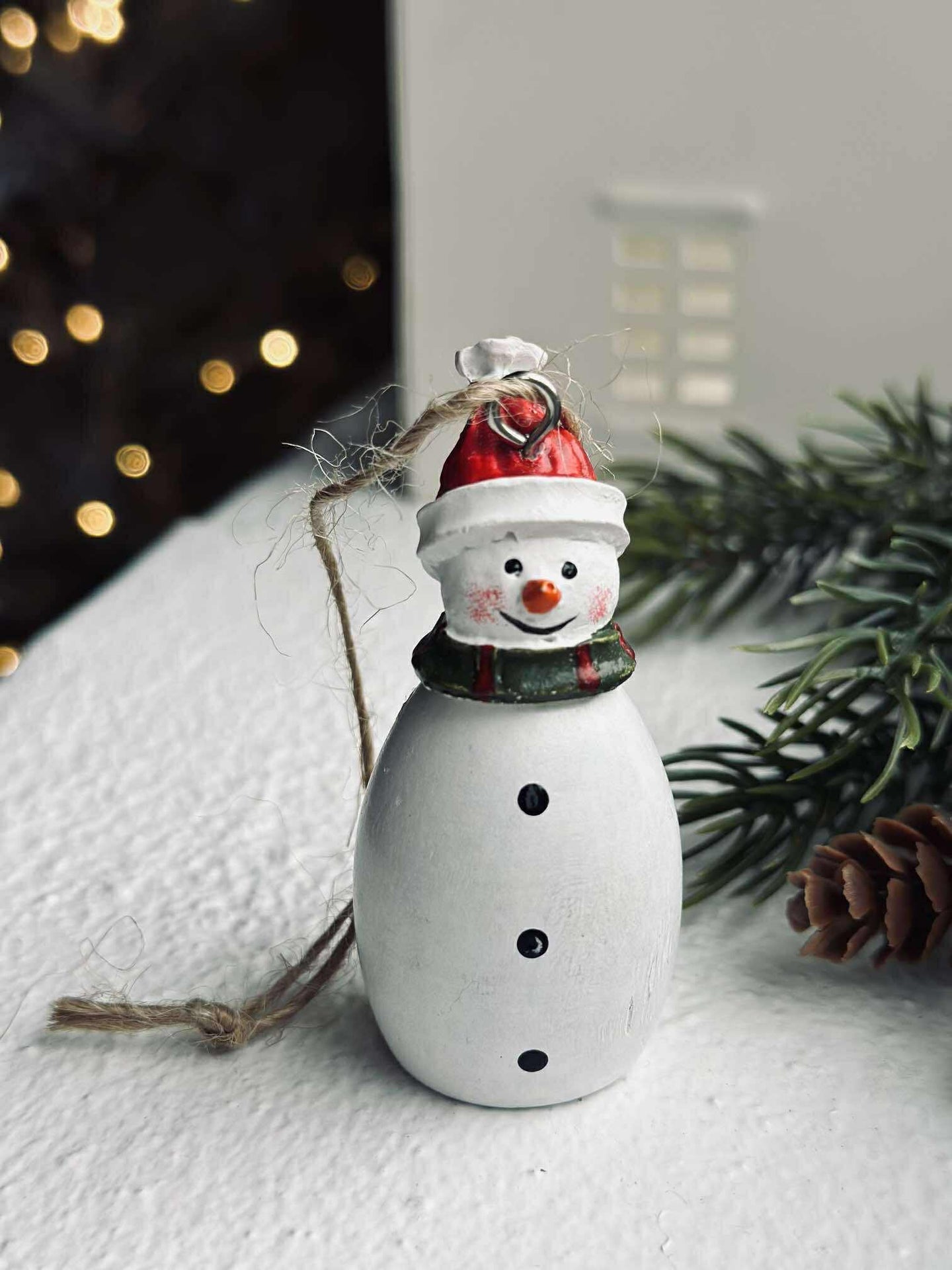 Anhänger Schneemann - wood