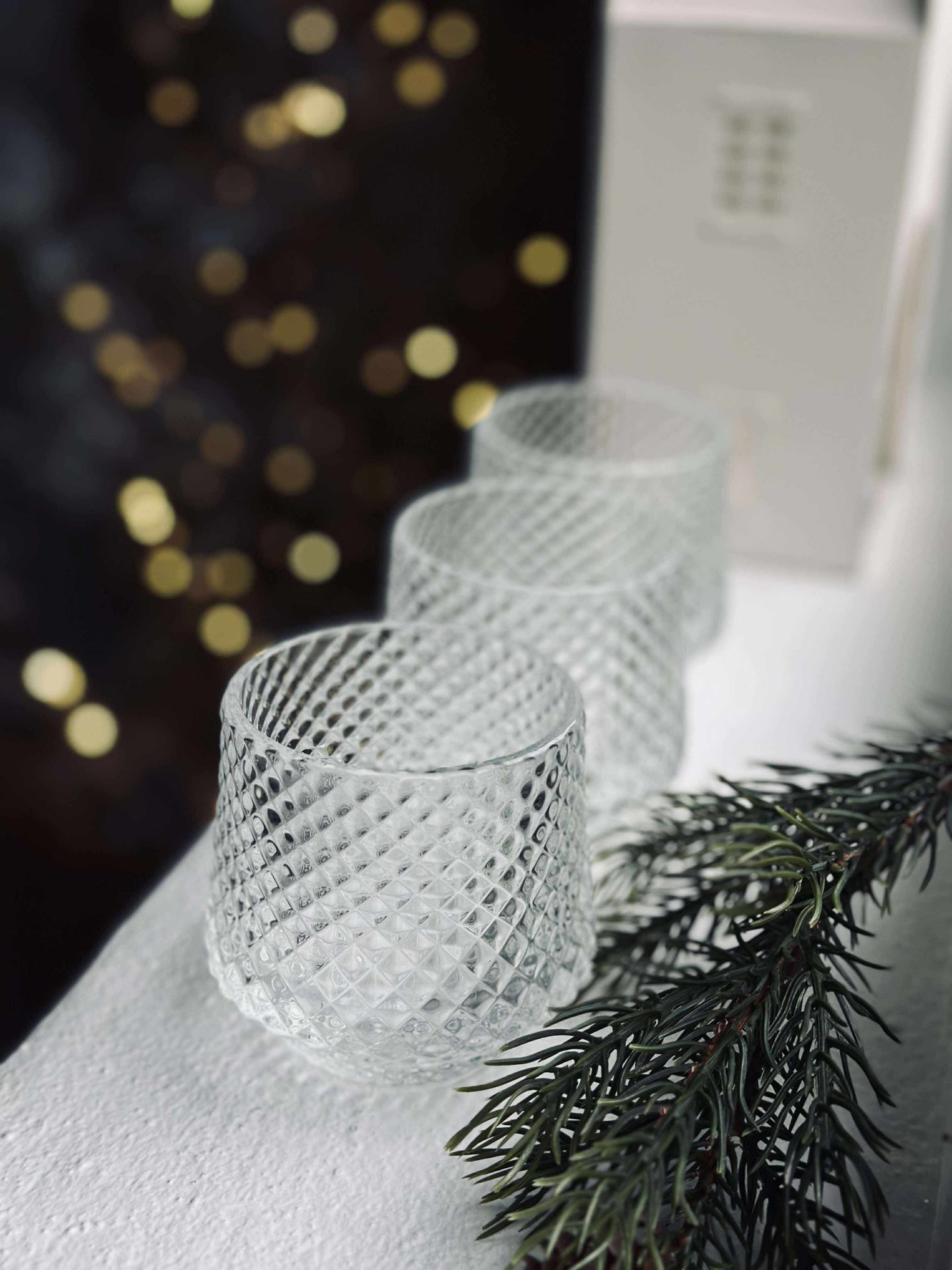 Kerzenhalter aus klarem Glas - Set mit 3 Stück