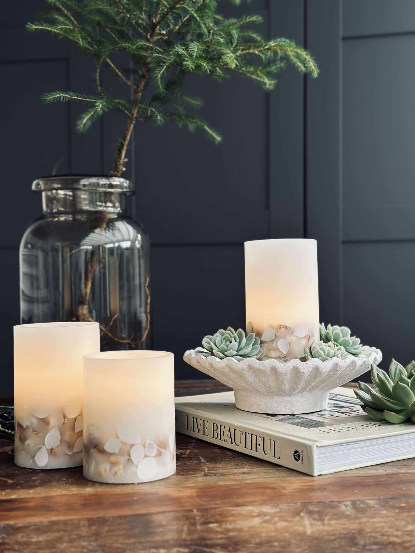 LED Nature – Set mit 3 Stück und Fernbedienung