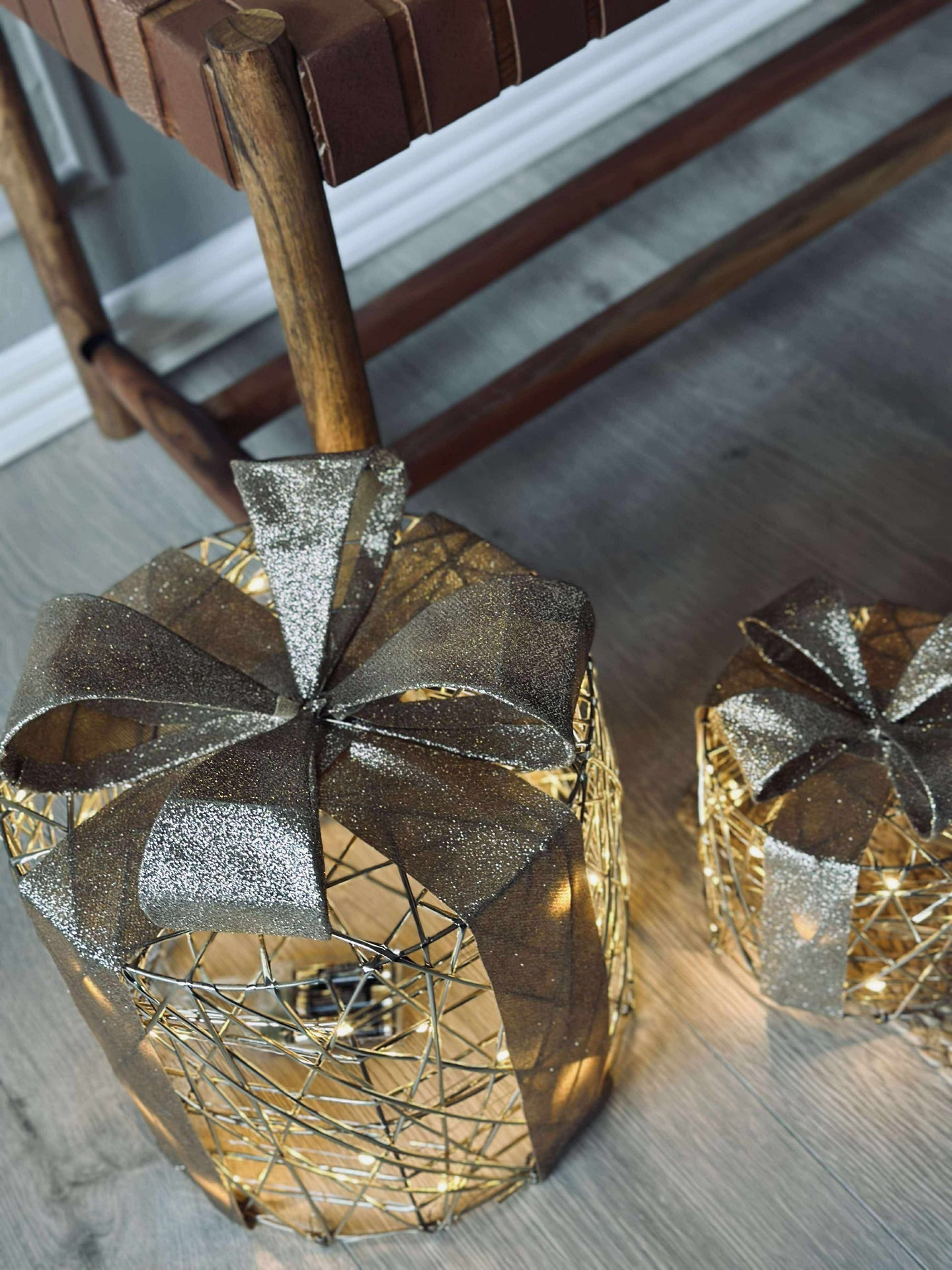 Weihnachtsgeschenke mit LED-Licht - 3 Stk.