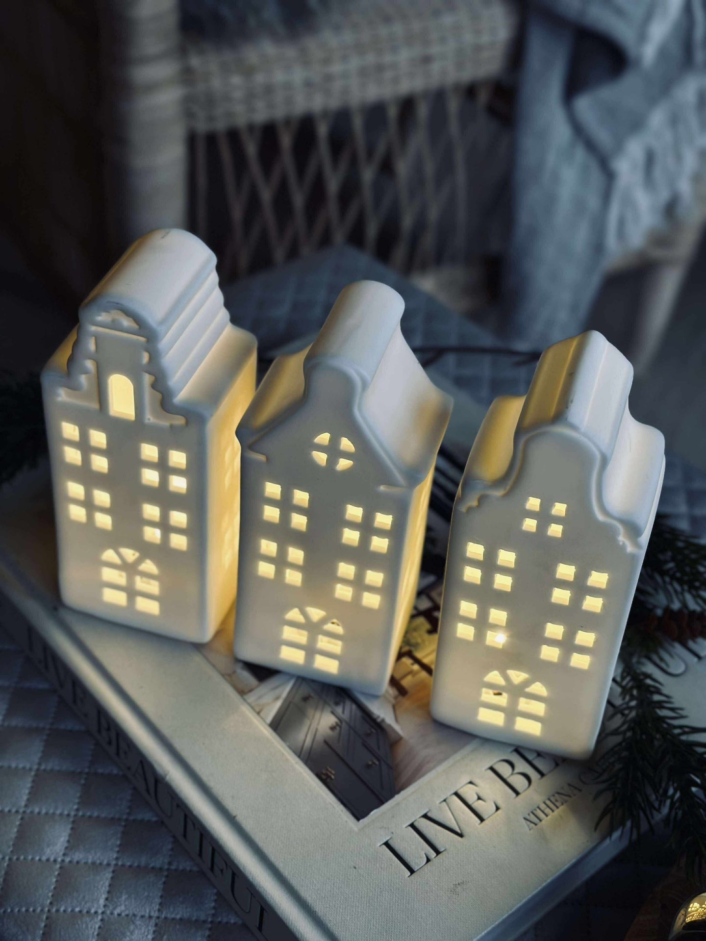 Lichthäuschen mit LED - WHITE MIX
