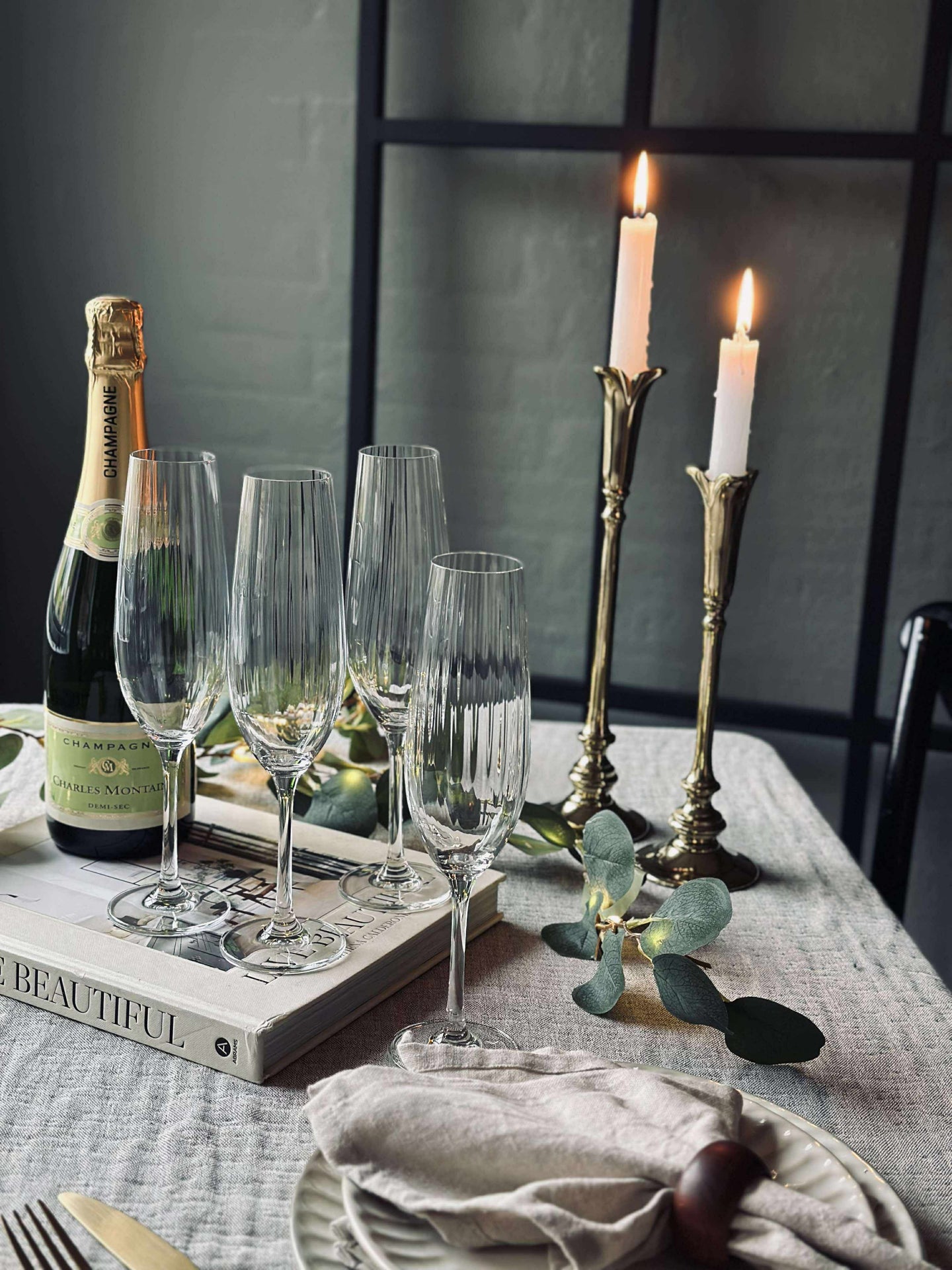 Champagnerglas CRYSTAL - Set mit 4 Stk.