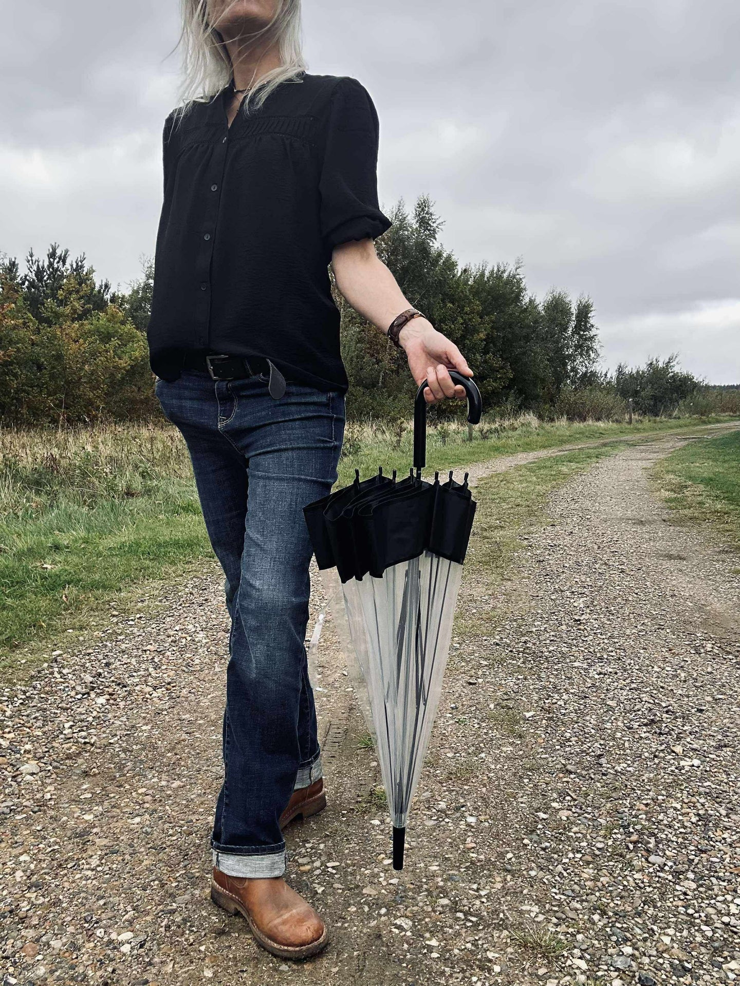 Regenschirm Transparent - Black