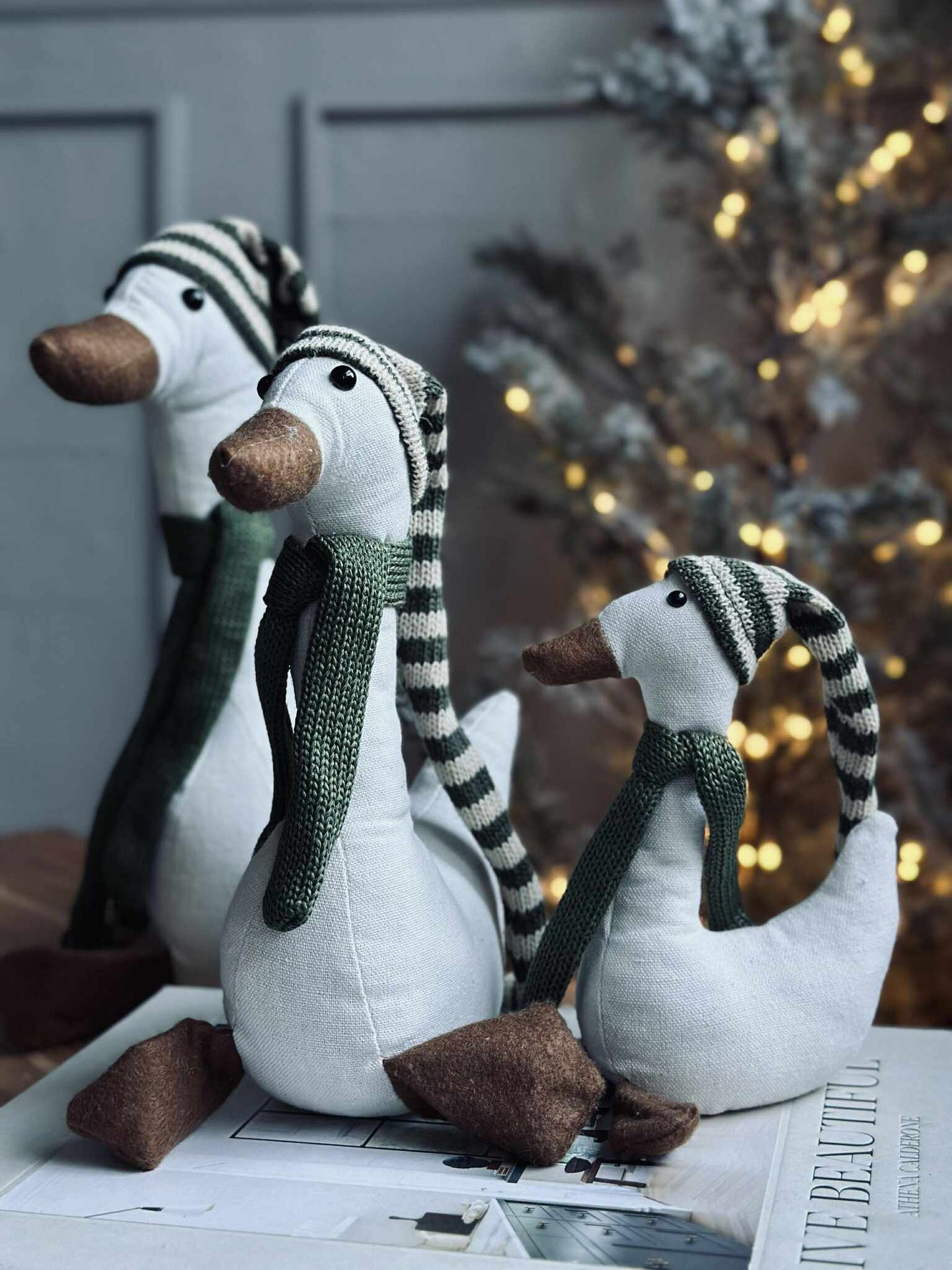Weihnachtsente mit grüner Mütze - Mini