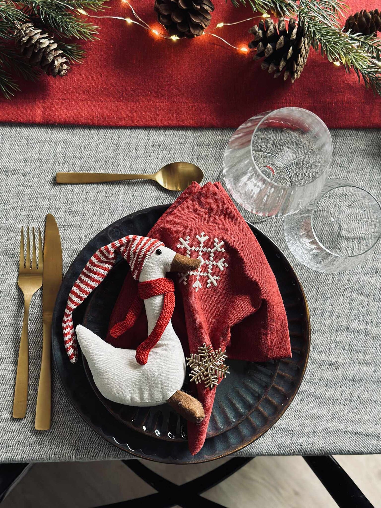 Weihnachtsente mit roter Mütze - Mini