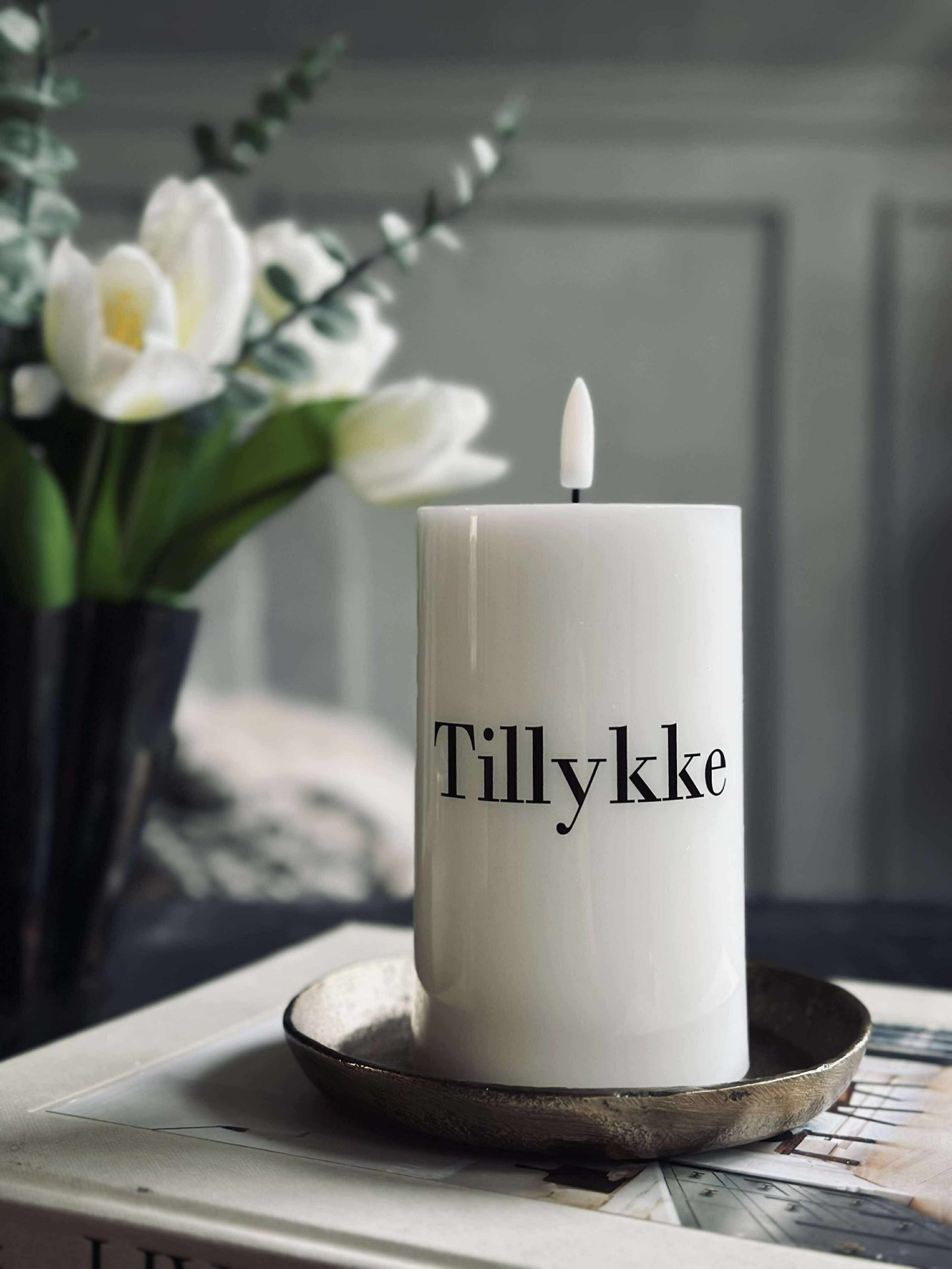 LED Blockkerze TWINKLE - Tillykke