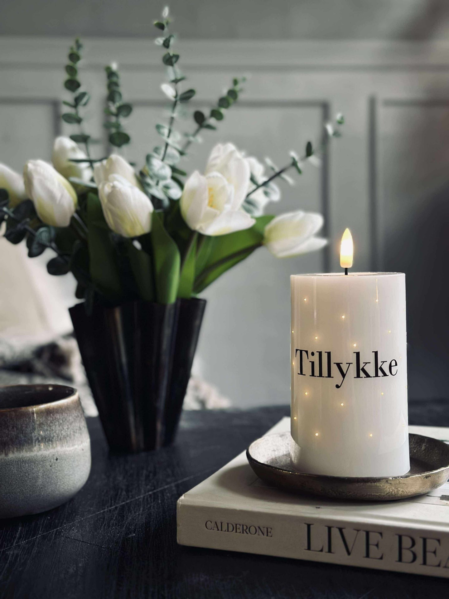 LED Blockkerze TWINKLE - Tillykke