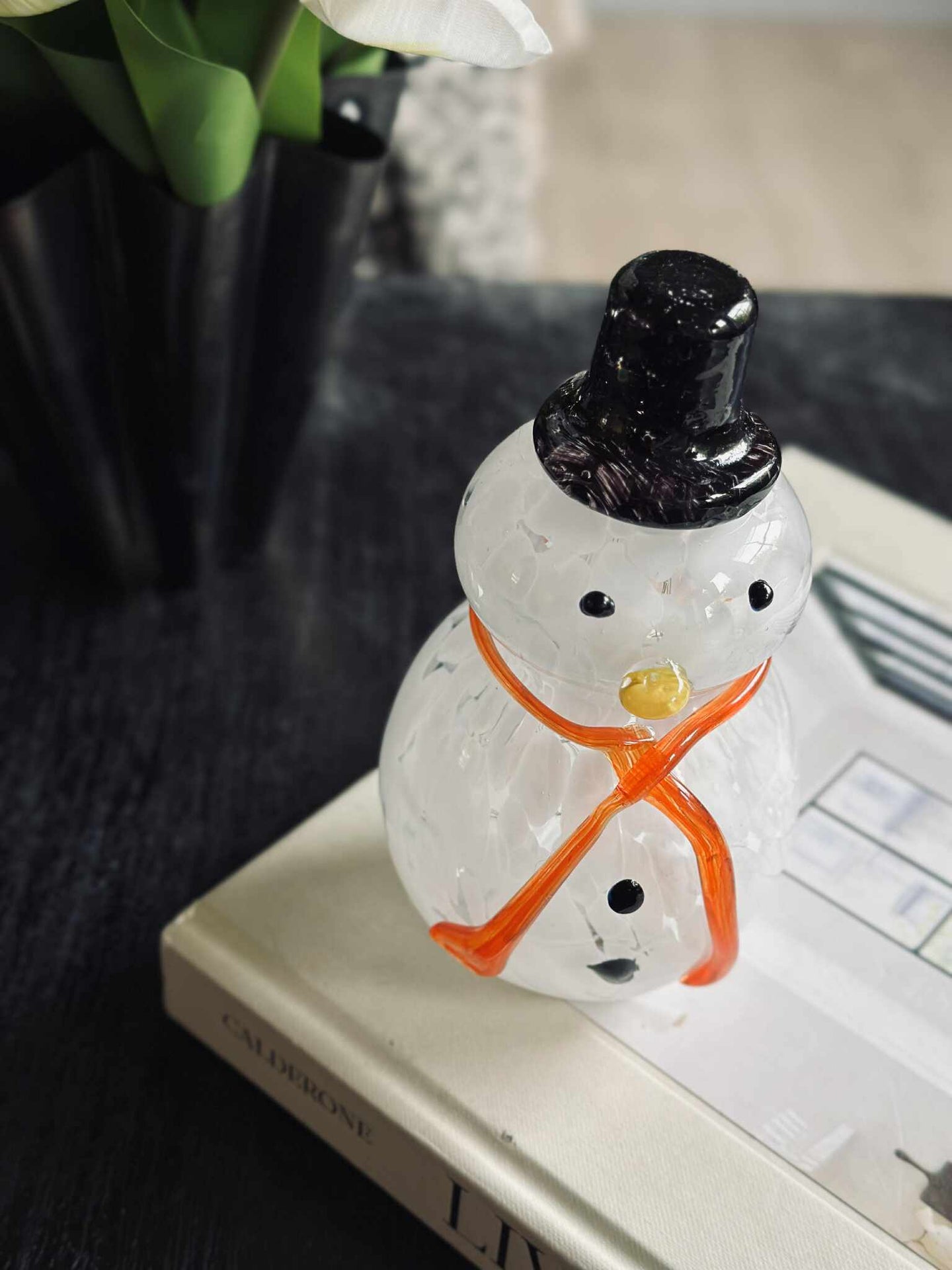 Schneemann mit LED-Licht