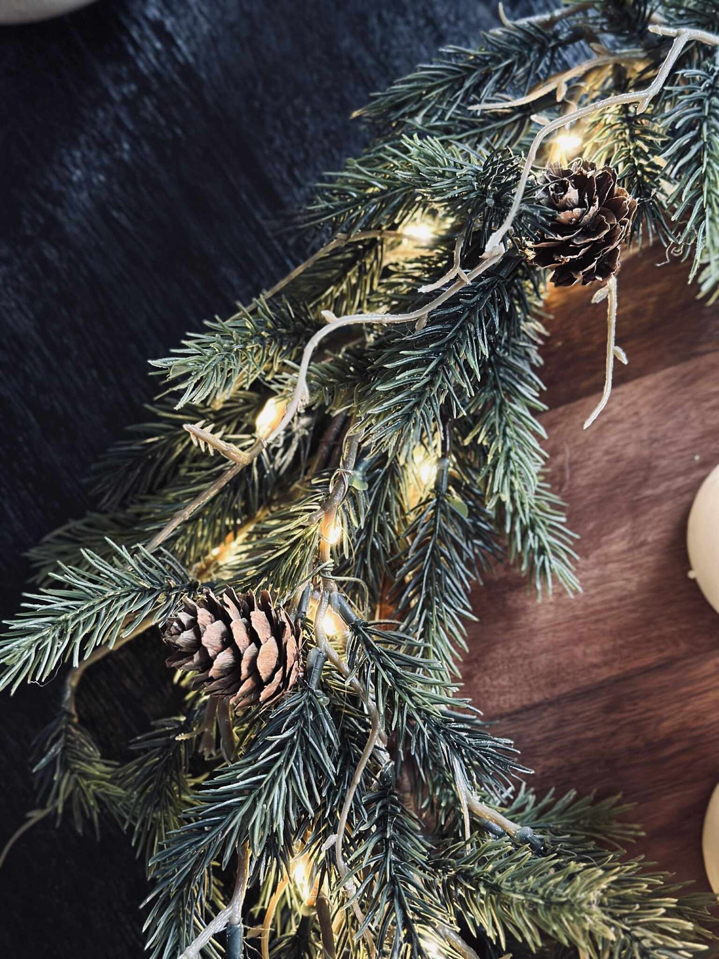 Weihnachtskranz mit Licht - Ohne Schnee
