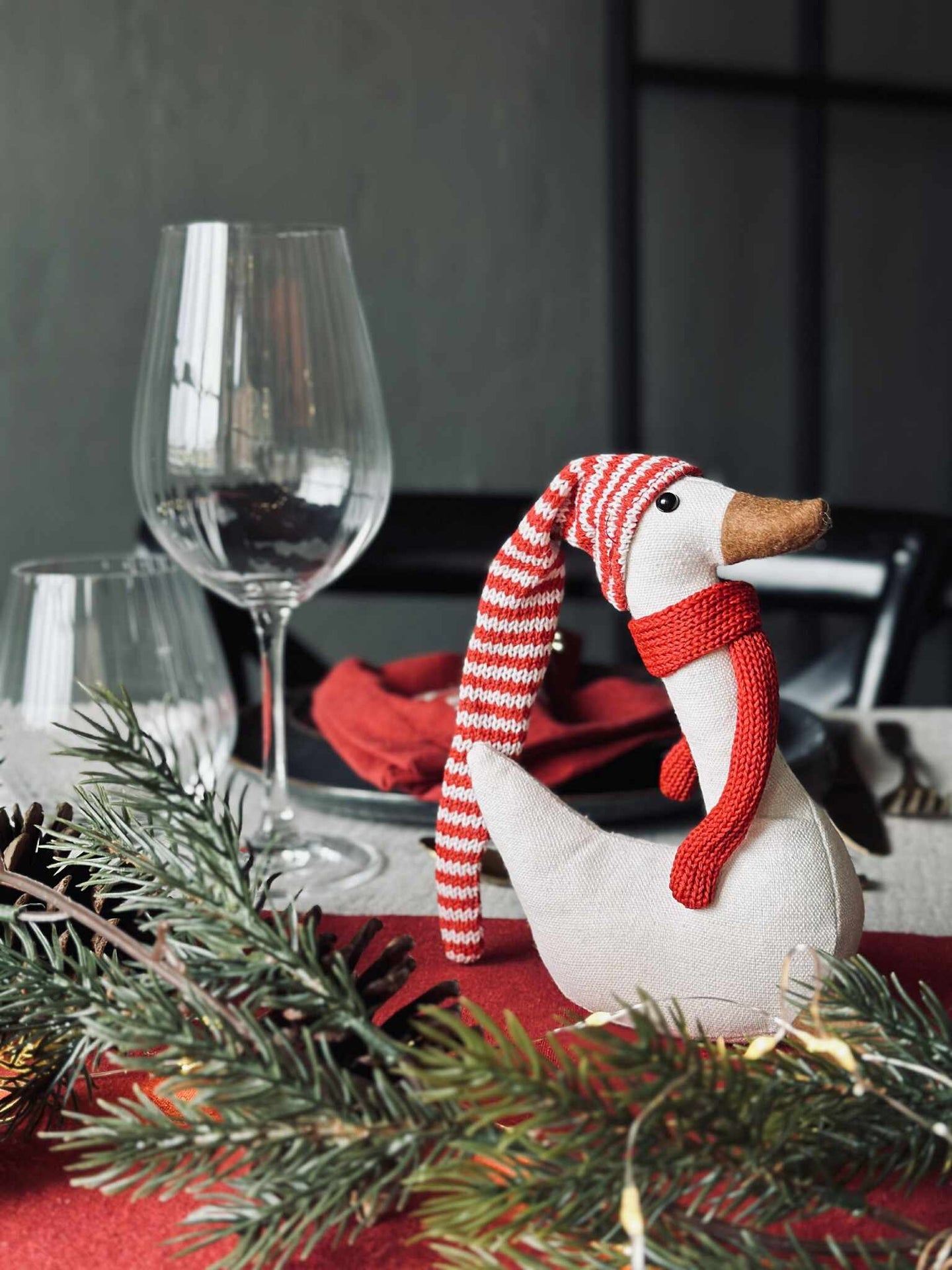 Weihnachtsente mit roter Mütze - Mini