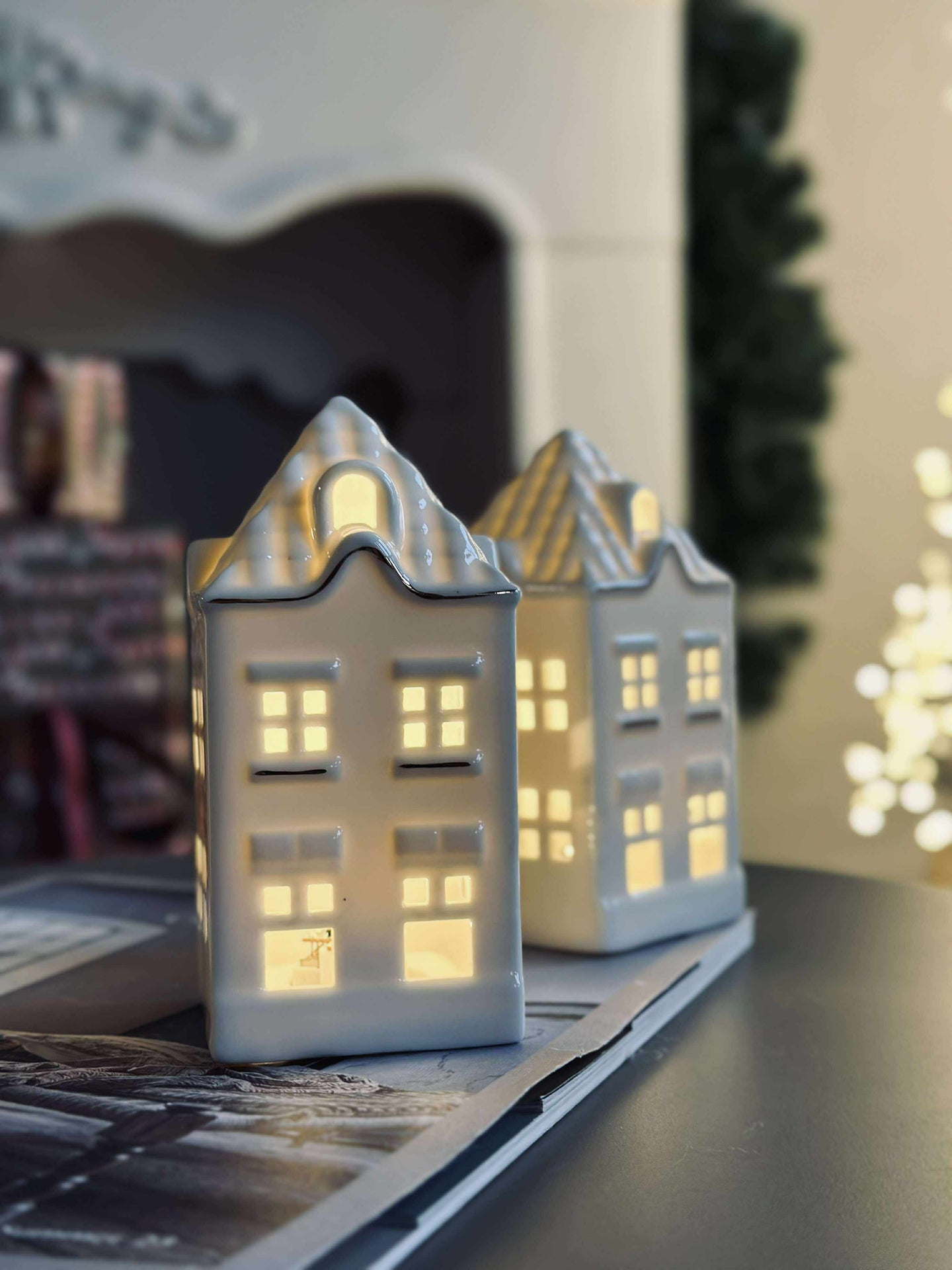 Lichthaus mit LED - Porzellan