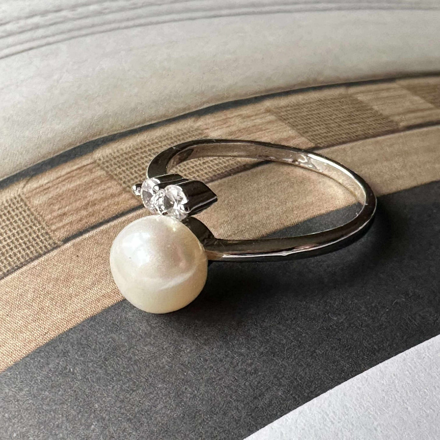 Ring Rini - Verstellbar mit Süßwasserperlen