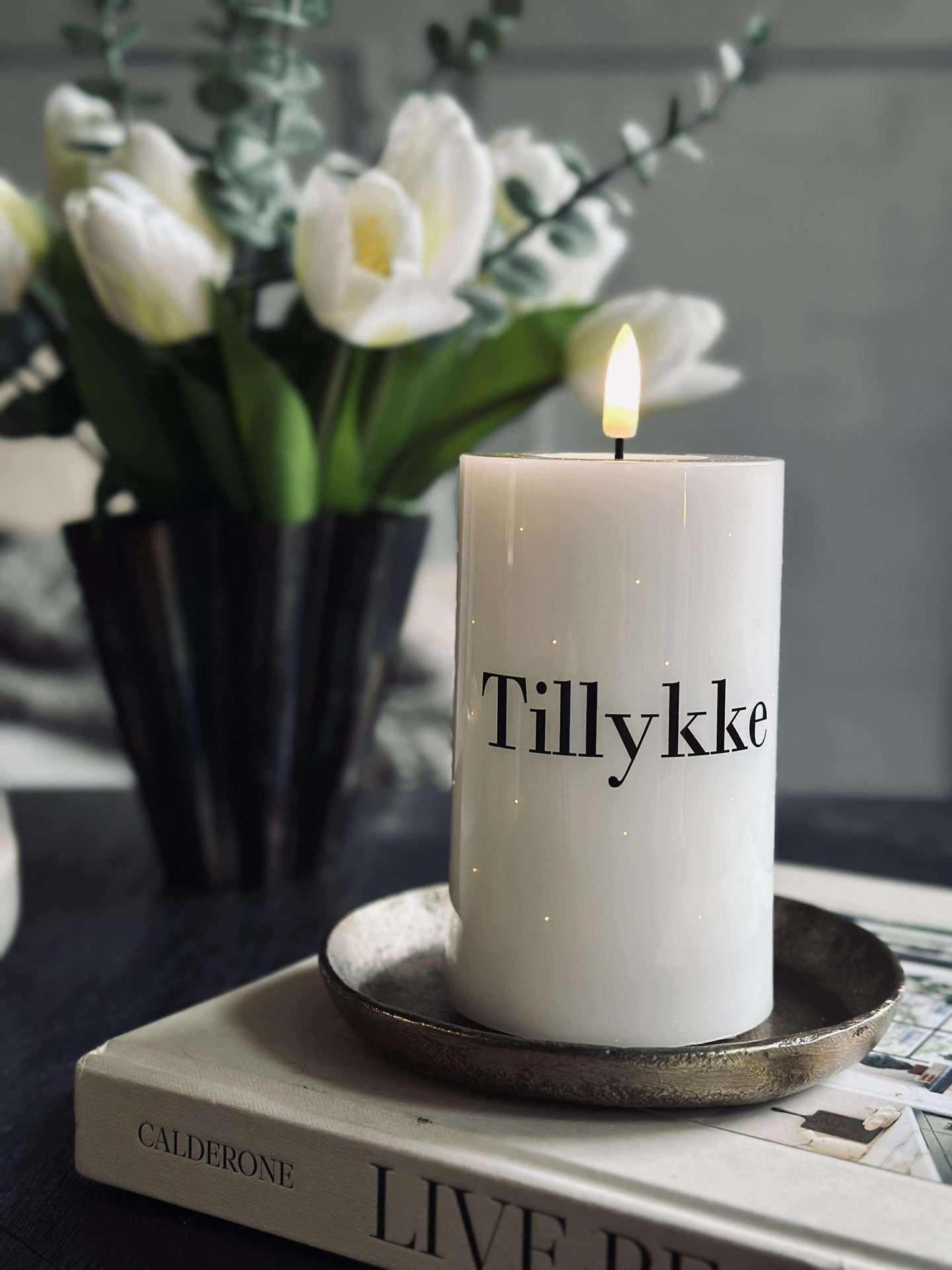 LED Blockkerze TWINKLE - Tillykke