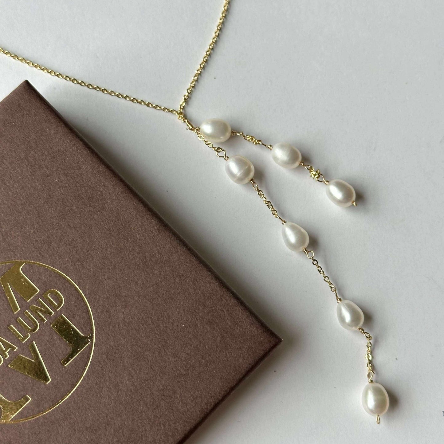 Halskette EMMY - Y-Kette mit Süßwasserperlen