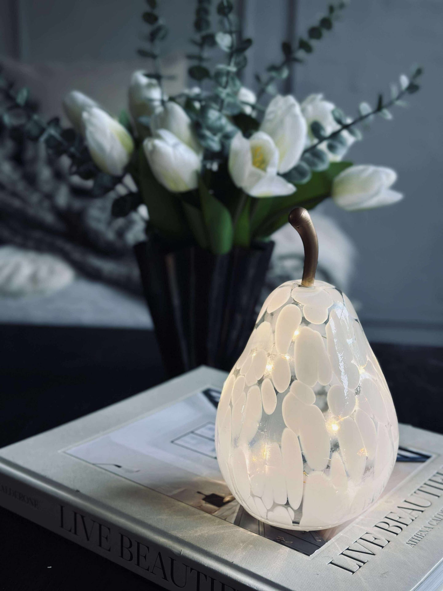 Birne mit Licht - Weiß