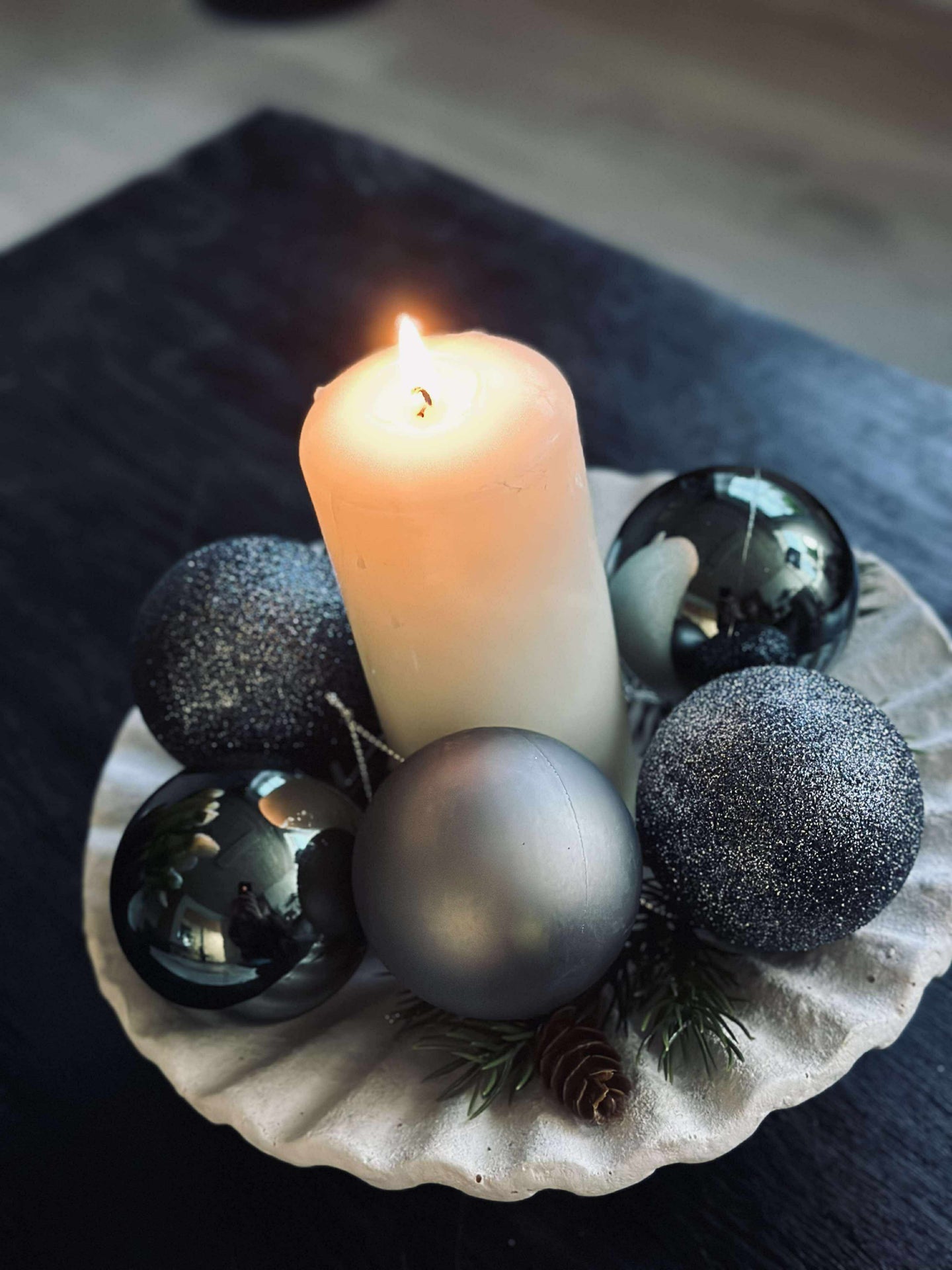 Weihnachtskugeln Navy - 10 Stk.