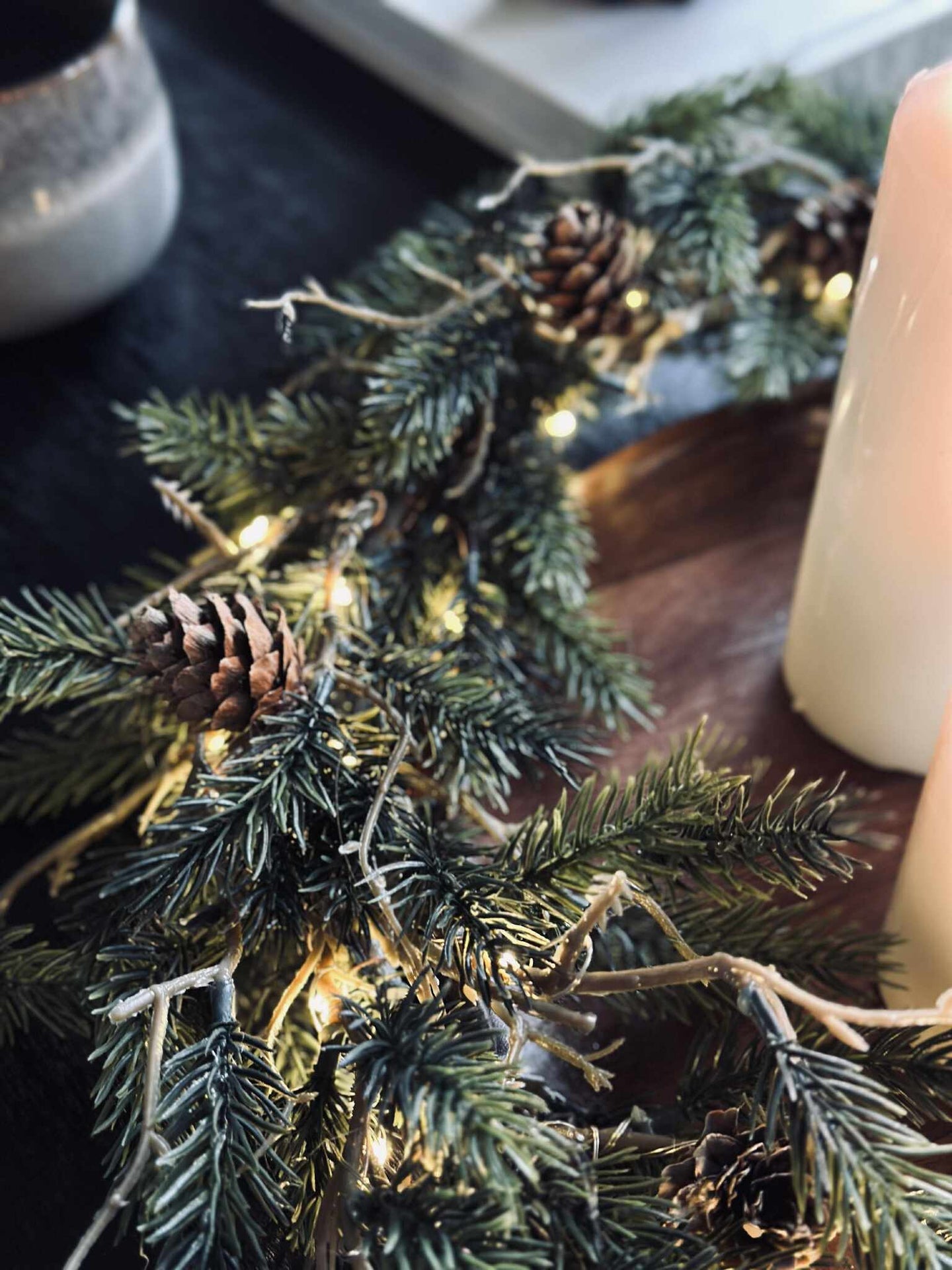 Weihnachtskranz mit Licht - Ohne Schnee