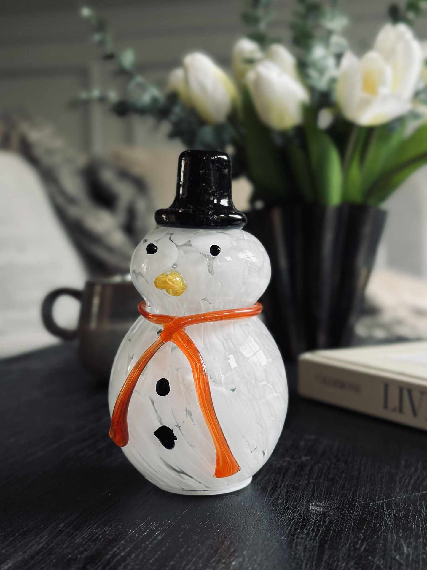 Schneemann mit LED-Licht