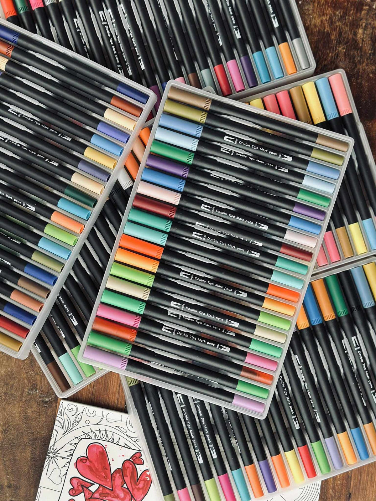 120 doppelseitige wasserbasierte Brushpens